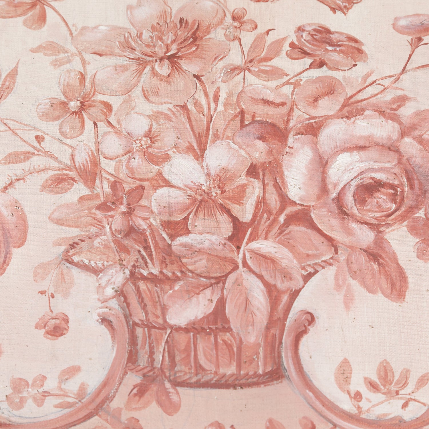 19th Century French Louis XVI Style Painted Trumeau Mirror with Monochromatic Oil Painting