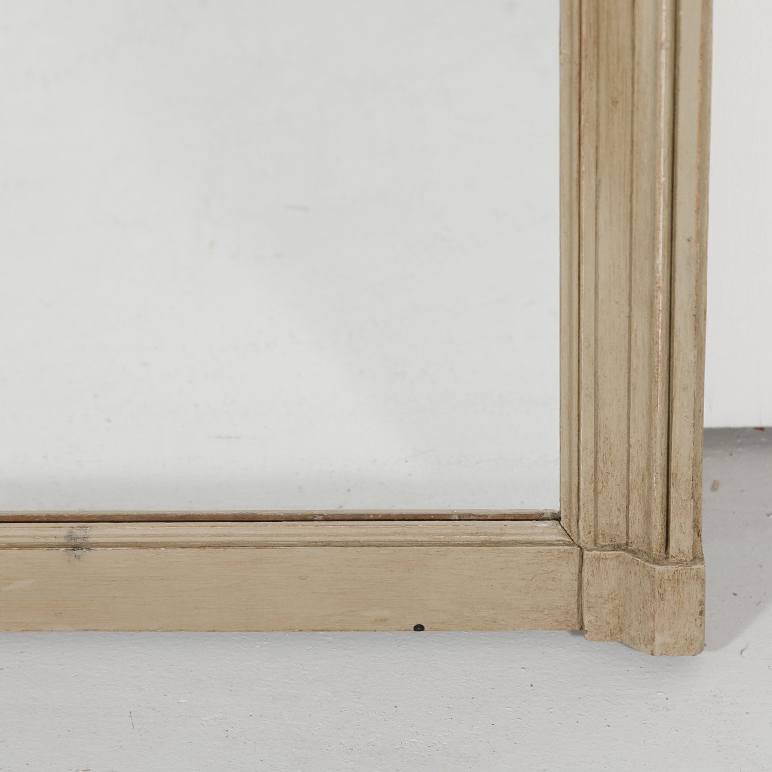 19th Century French Louis XVI Style Painted Trumeau Mirror with Monochromatic Oil Painting