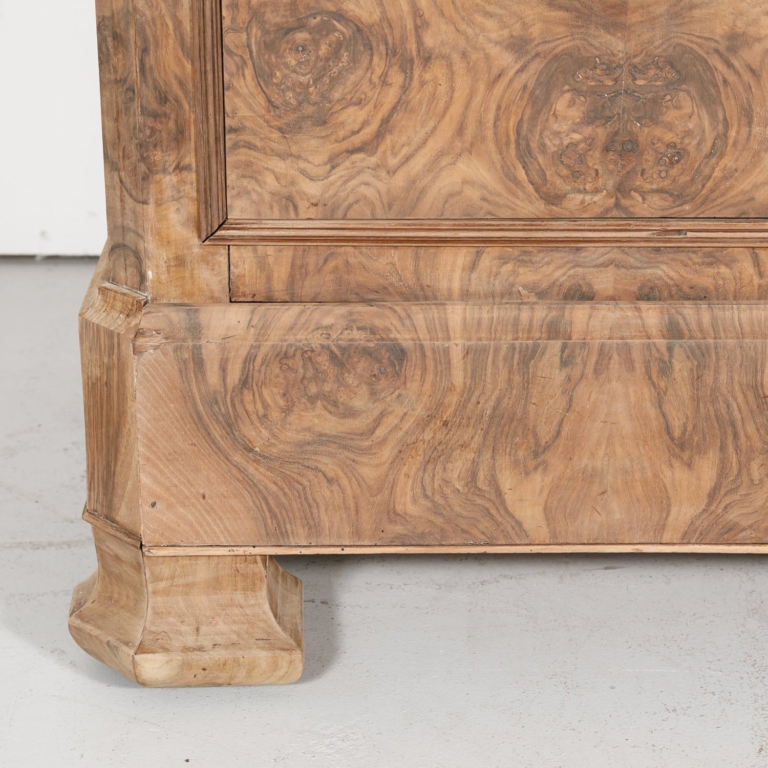 French Period Louis Philippe Bleached Commode with Bookmatched Front and Marble Top