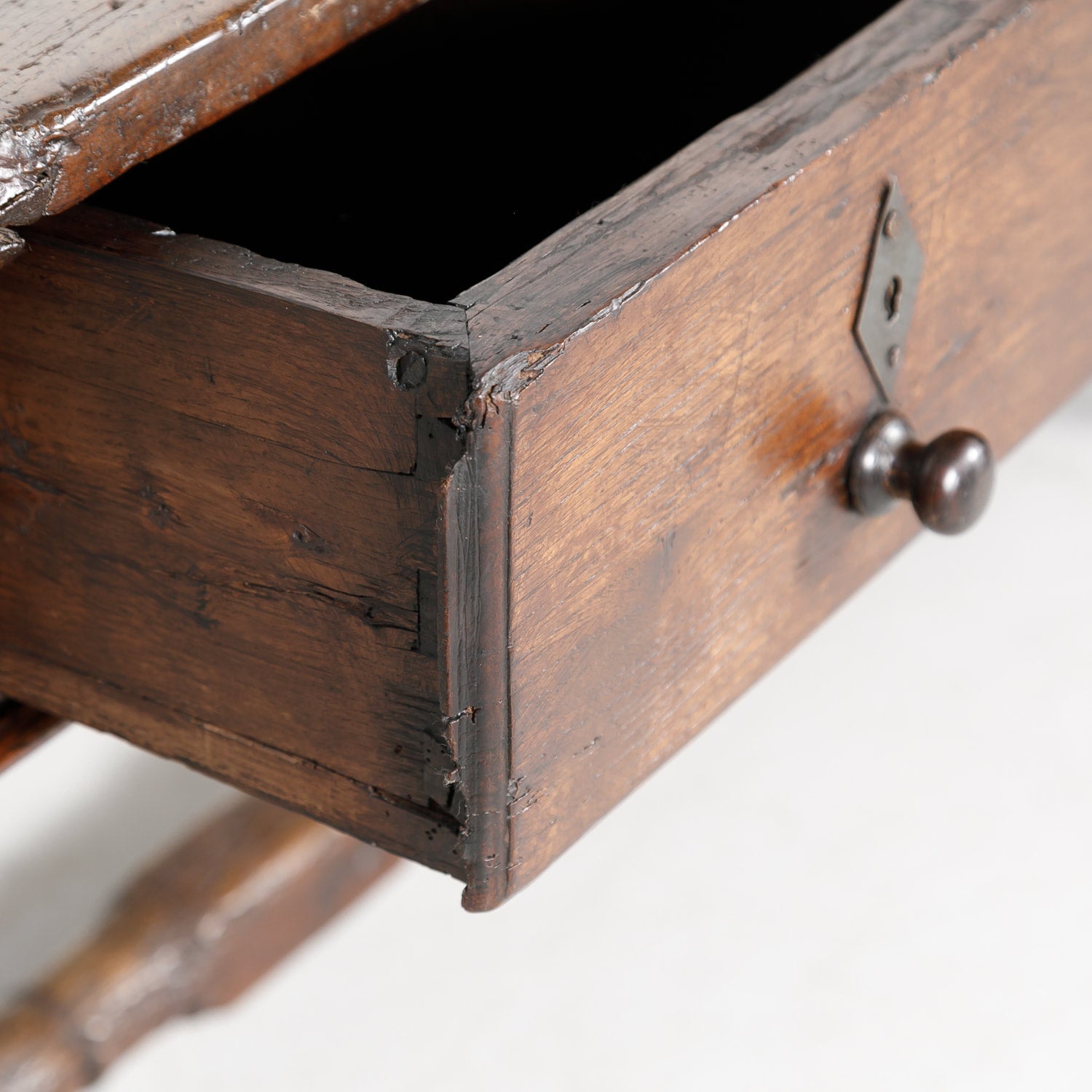 Early 19th Century French Country Oak Desk with Two Drawers
