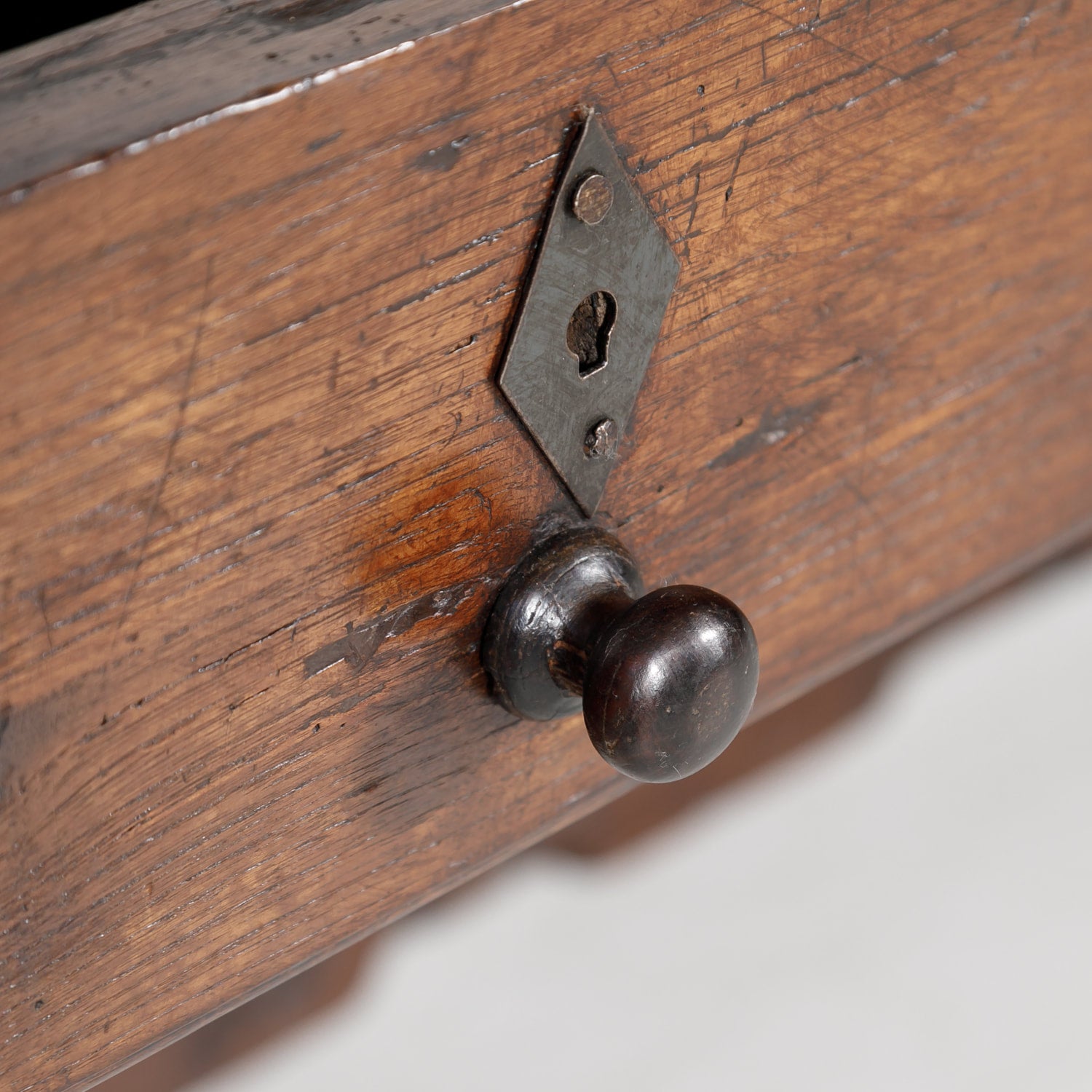 Early 19th Century French Country Oak Desk with Two Drawers