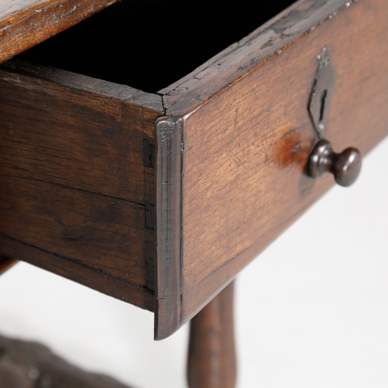 Early 19th Century French Country Oak Desk with Two Drawers