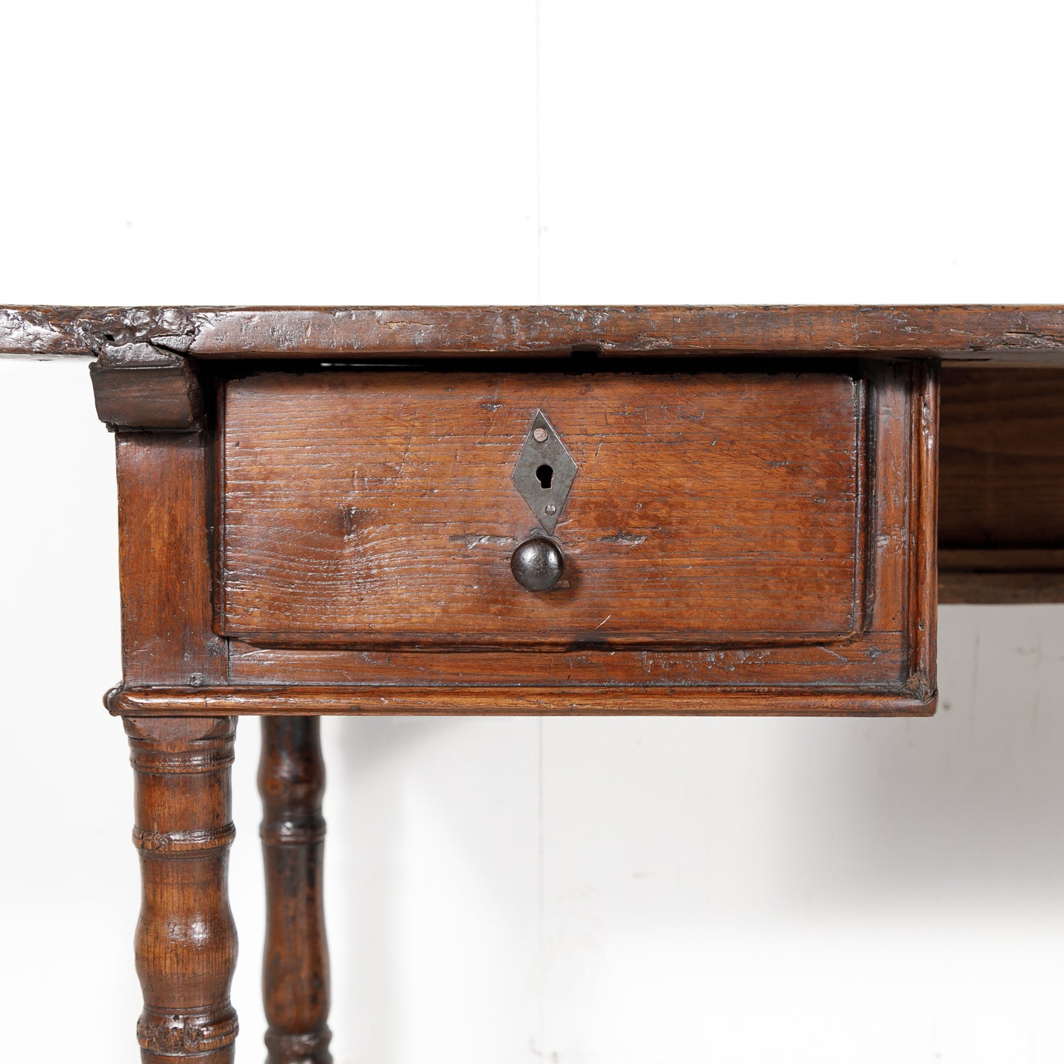 Early 19th Century French Country Oak Desk with Two Drawers