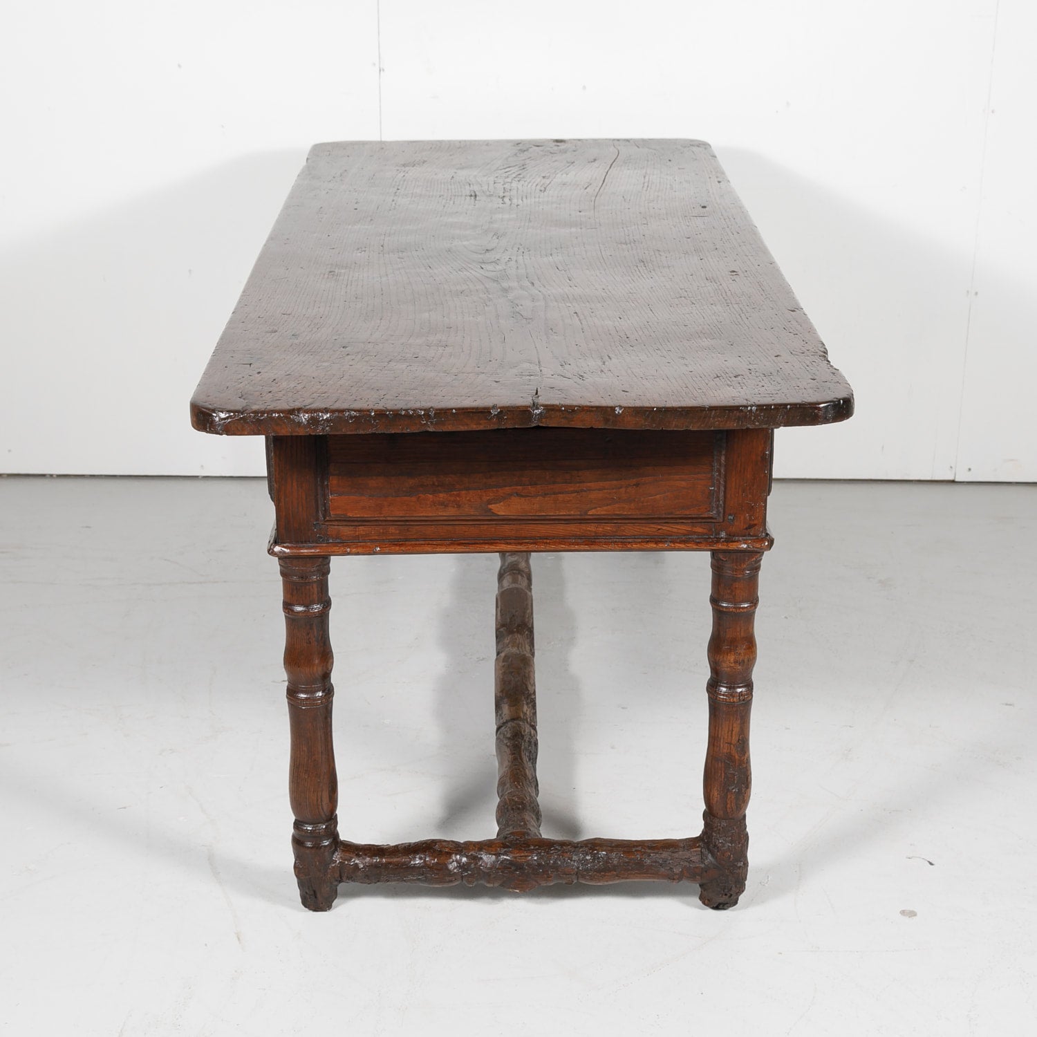 Early 19th Century French Country Oak Desk with Two Drawers