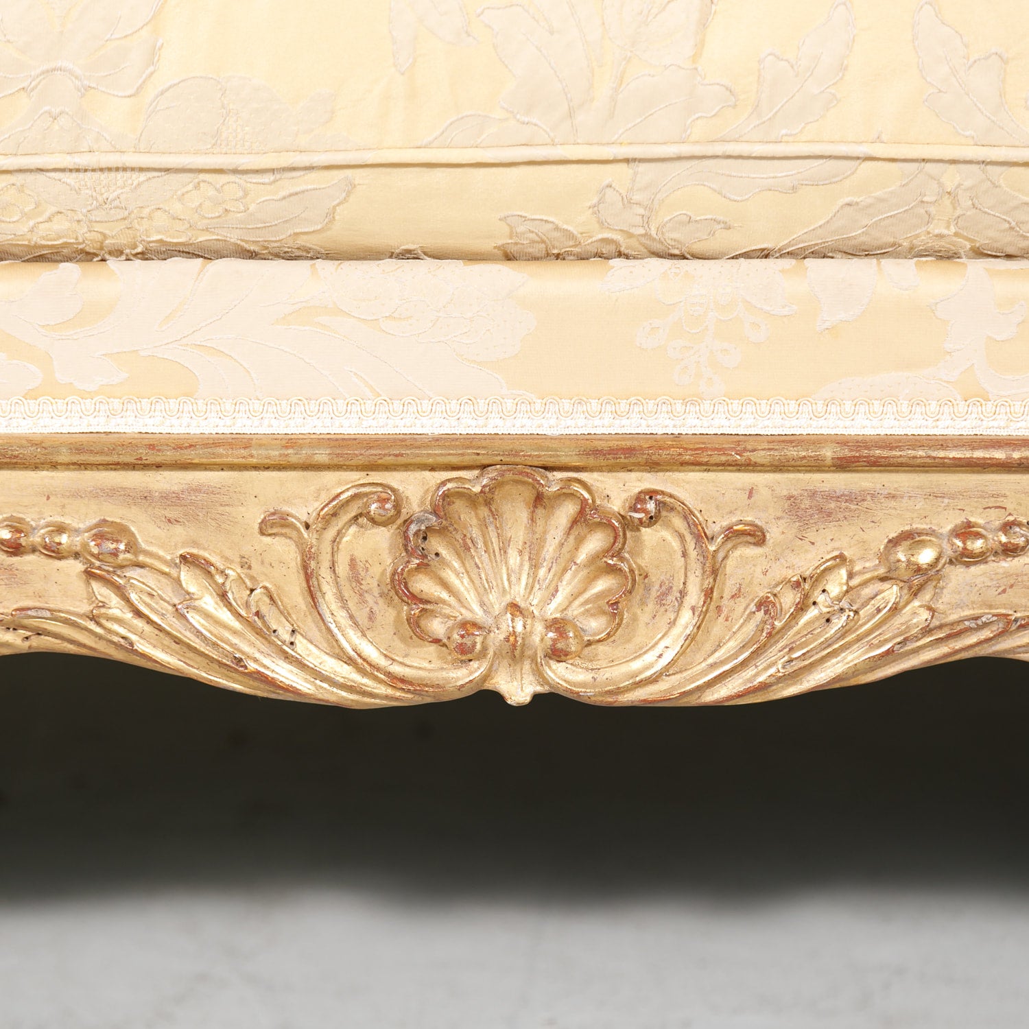 Fine 19th Century Louis XV Style Giltwood Bench or Banquette with Loose Cushion