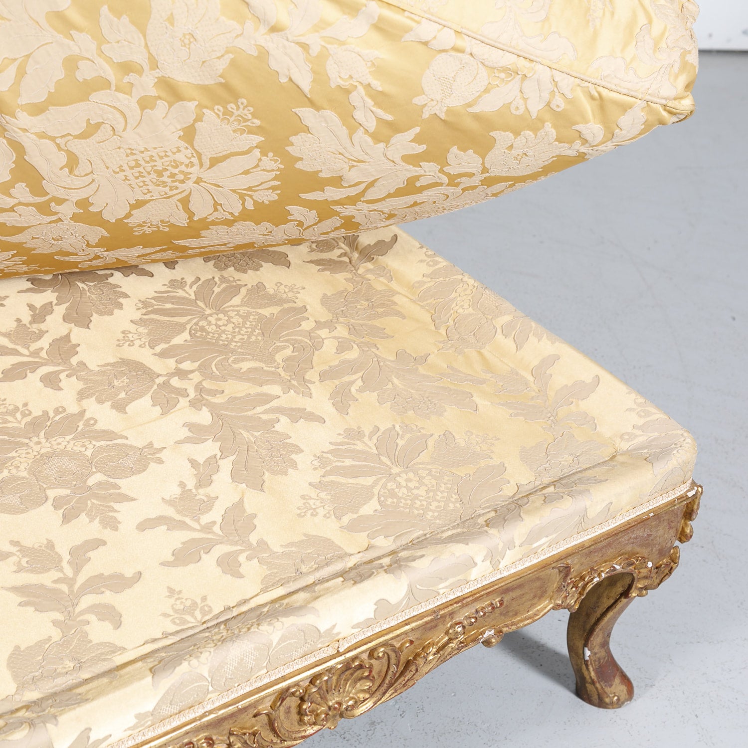 Fine 19th Century Louis XV Style Giltwood Bench or Banquette with Loose Cushion