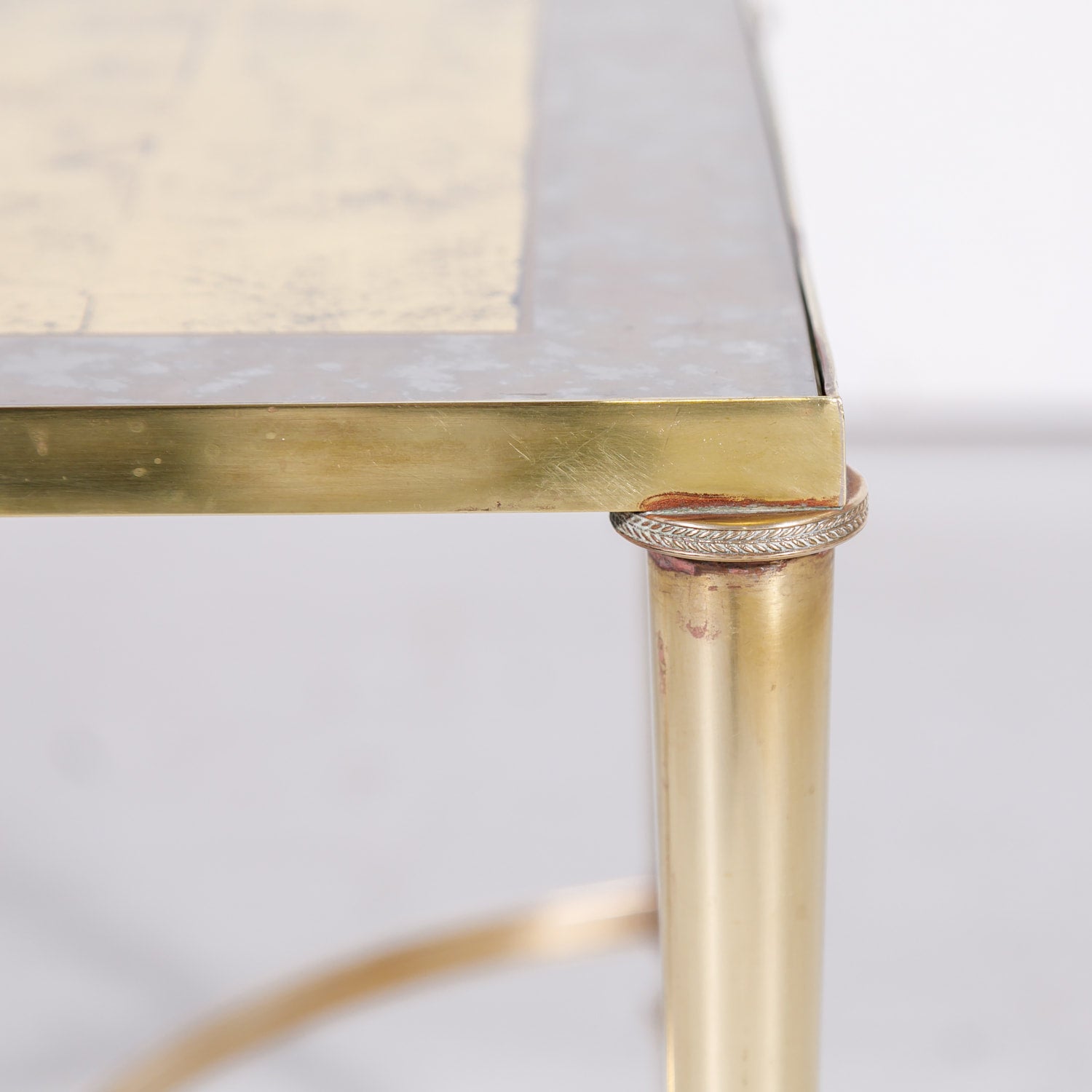 Maison Baguès Mid-Century French Brass and Eglomise Coffee or Cocktail Table