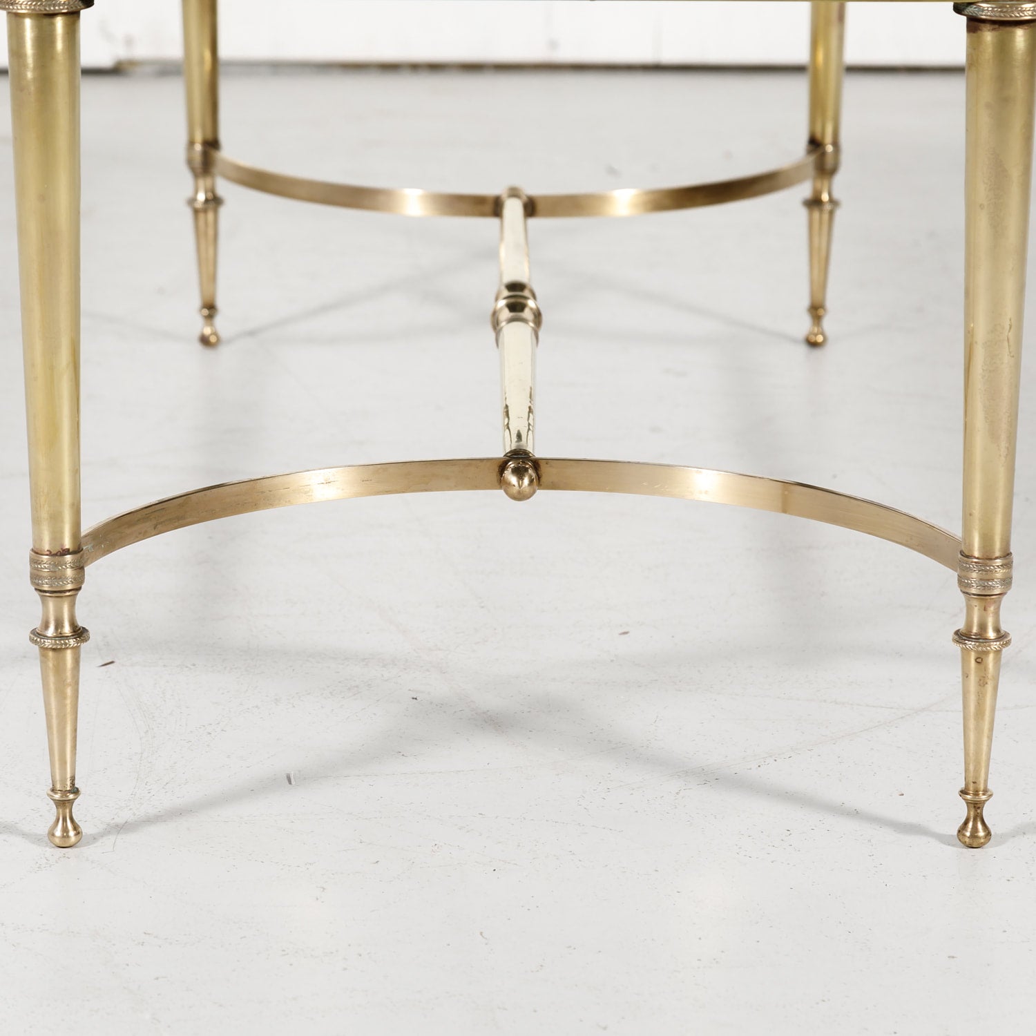 Maison Baguès Mid-Century French Brass and Eglomise Coffee or Cocktail Table