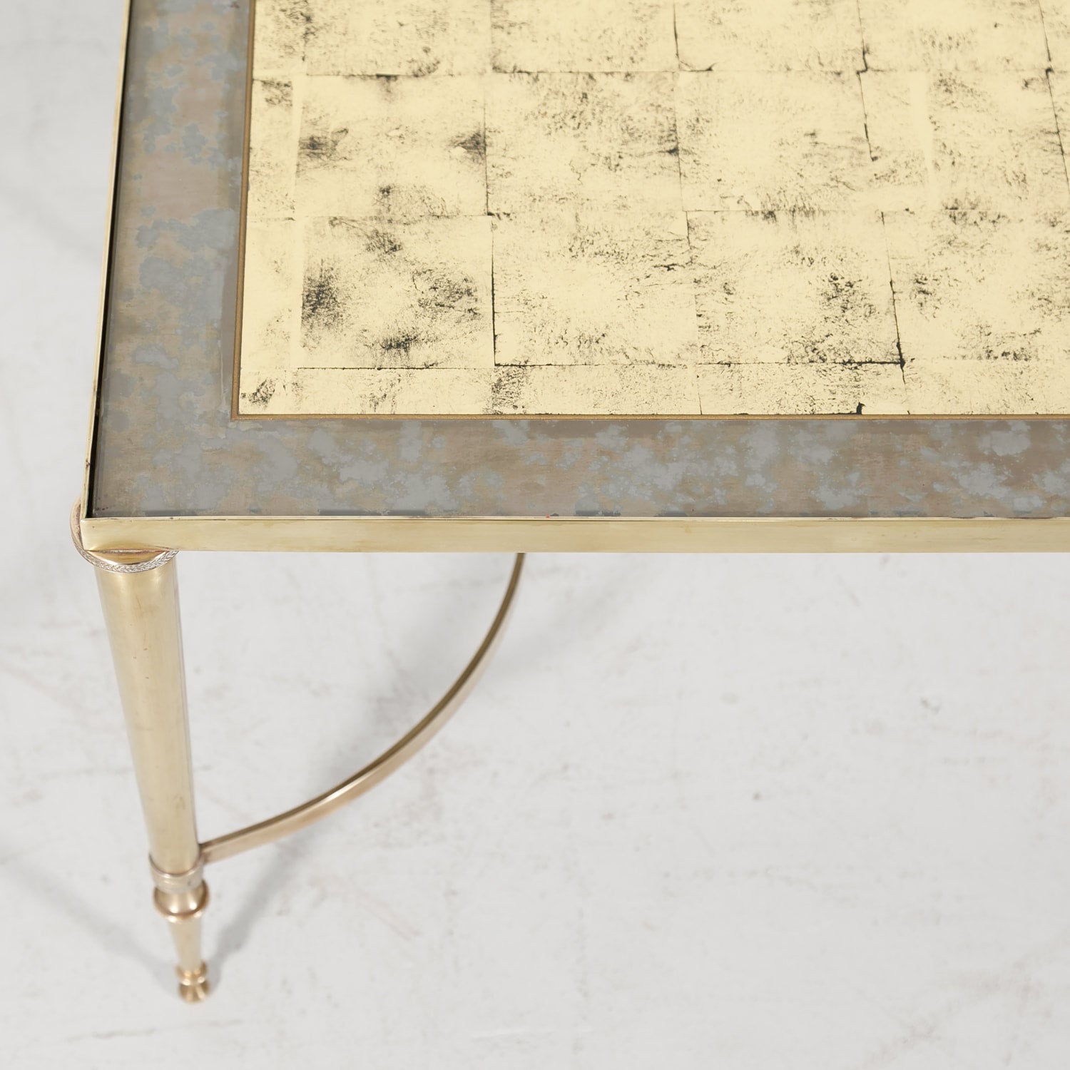 Maison Baguès Mid-Century French Brass and Eglomise Coffee or Cocktail Table