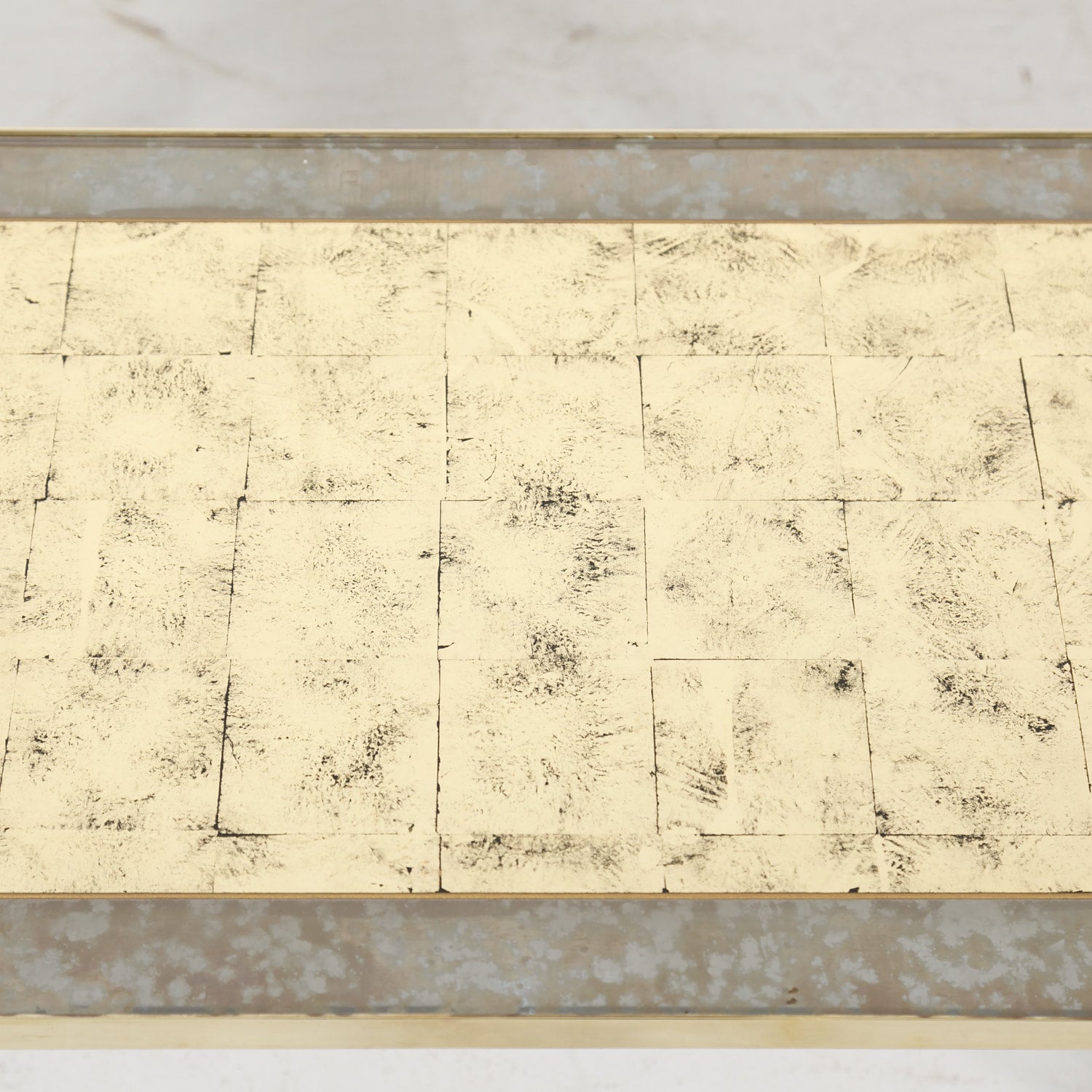 Maison Baguès Mid-Century French Brass and Eglomise Coffee or Cocktail Table