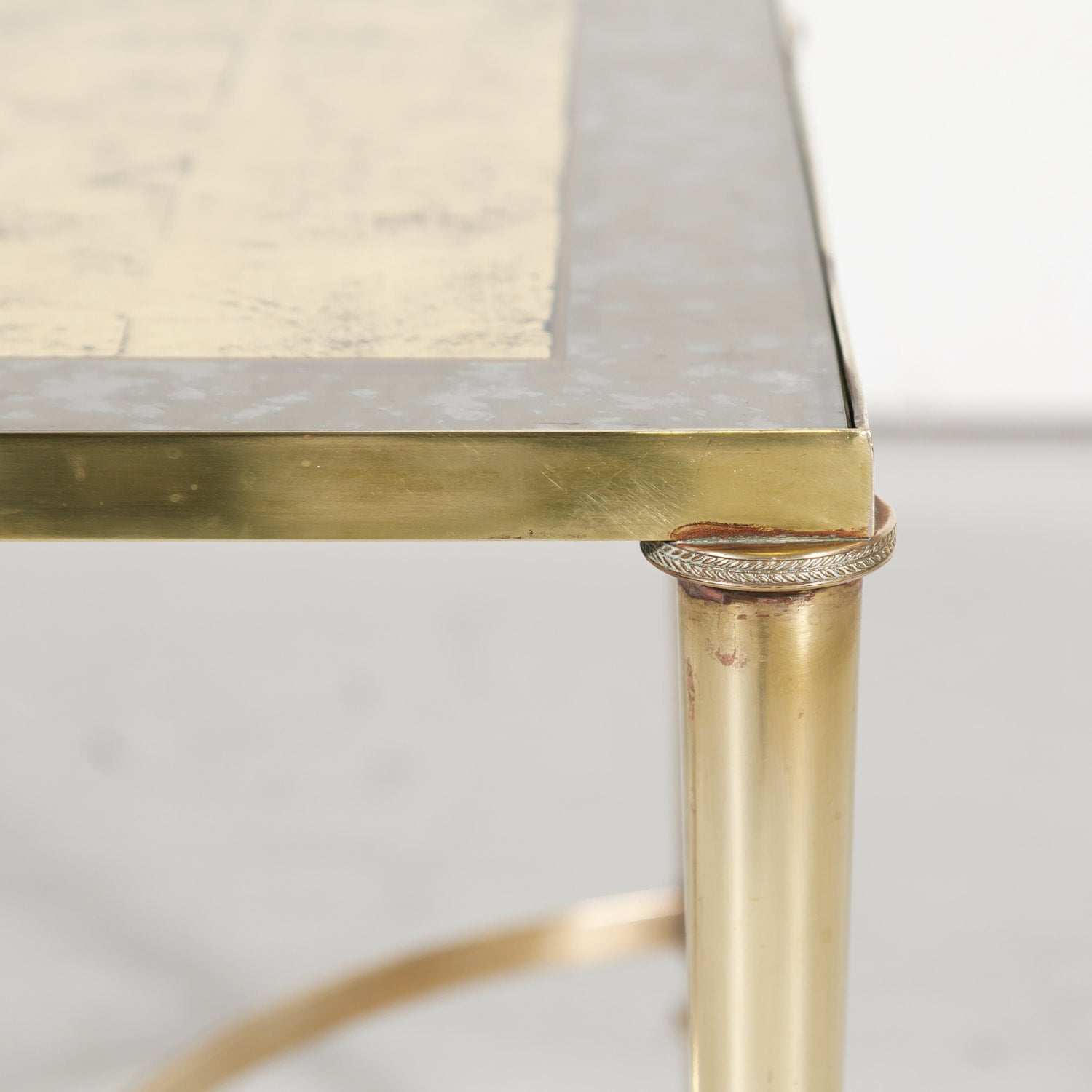 Maison Baguès Mid-Century French Brass and Eglomise Coffee or Cocktail Table