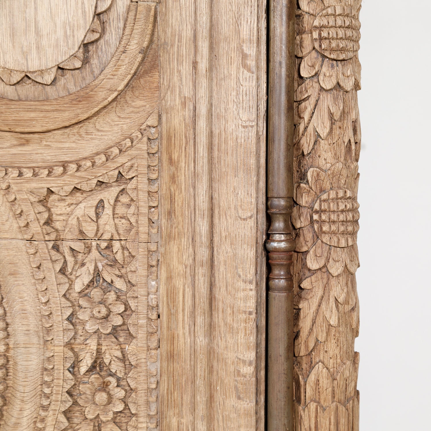 Early 19th Century French Country Louis XV Style Bleached Oak Normandy Wedding Armoire 