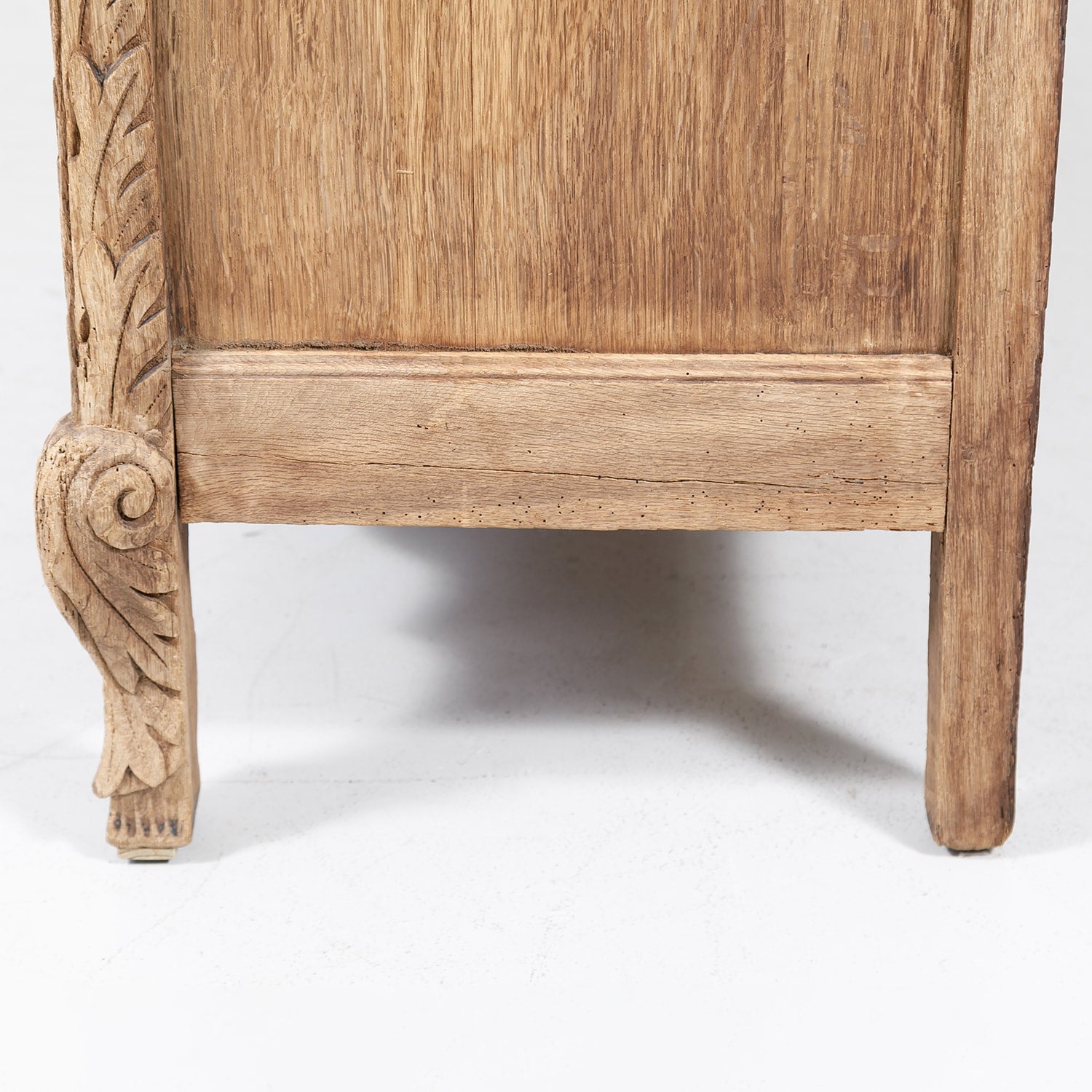 Early 19th Century French Country Louis XV Style Bleached Oak Normandy Wedding Armoire 