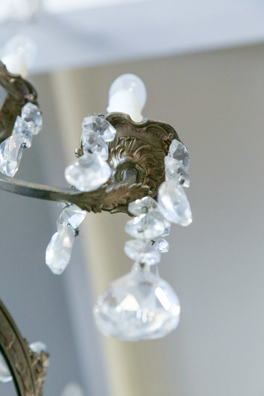 19th Century Louis XV Style Bronze and Crystal 12-Light Chandelier