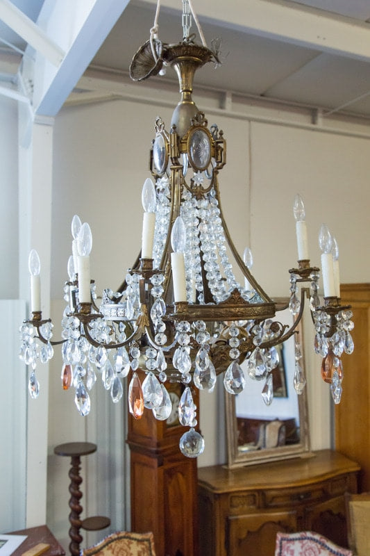 19th Century Louis XV Style Bronze and Crystal 12-Light Chandelier