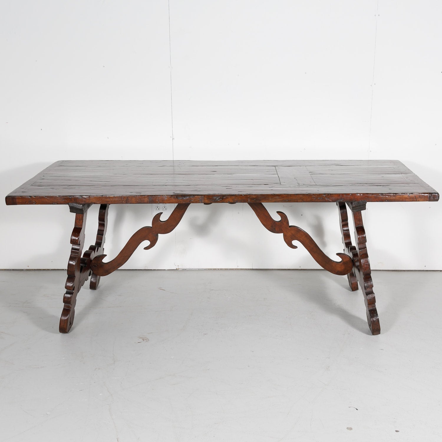 19th Century Spanish Baroque Style Trestle Dining Table