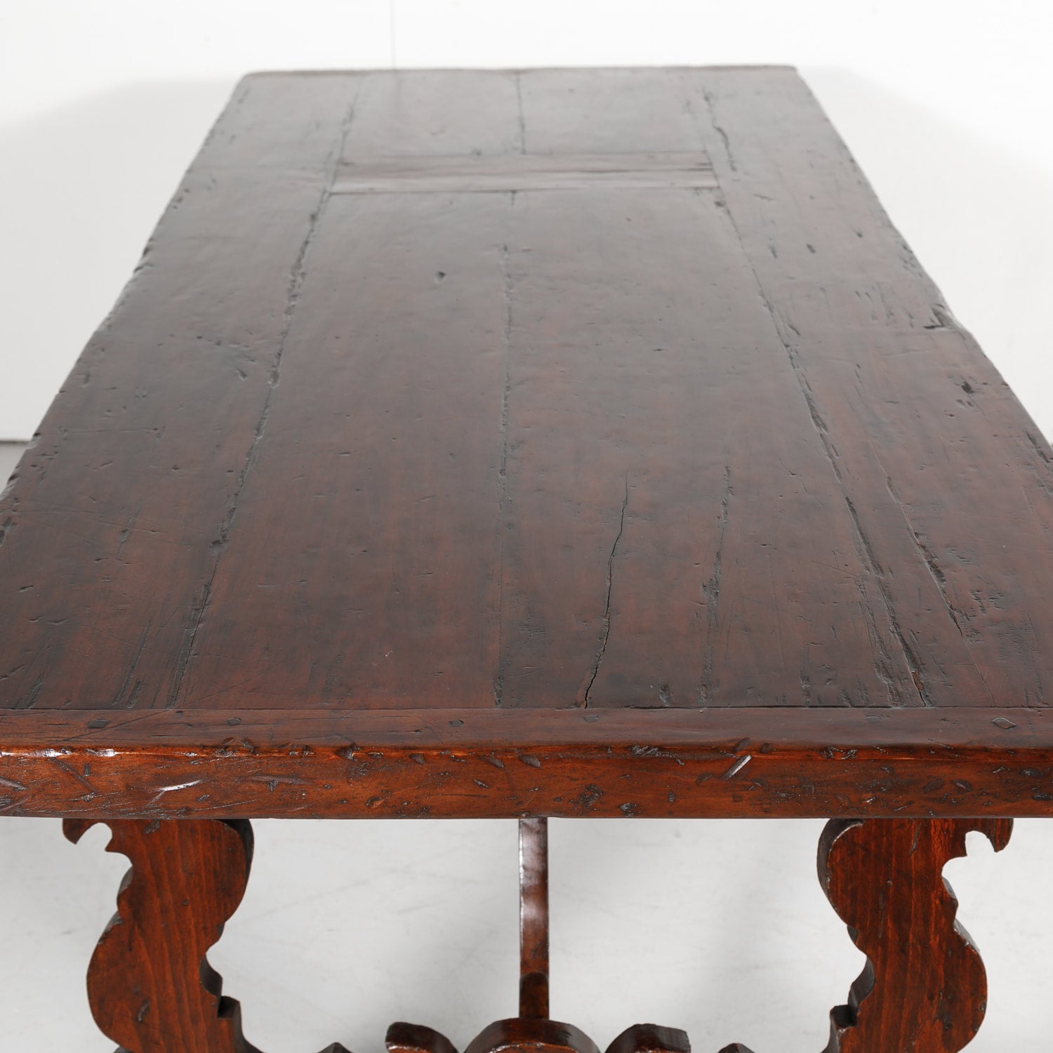 19th Century Spanish Baroque Style Trestle Dining Table
