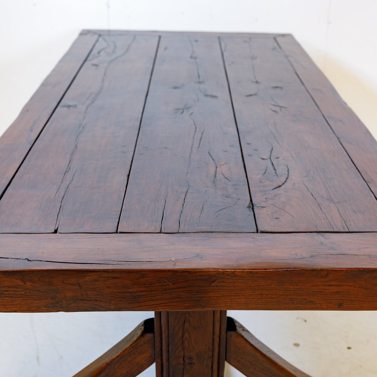 Mid-19th Century French X-Base Trestle Dining Table