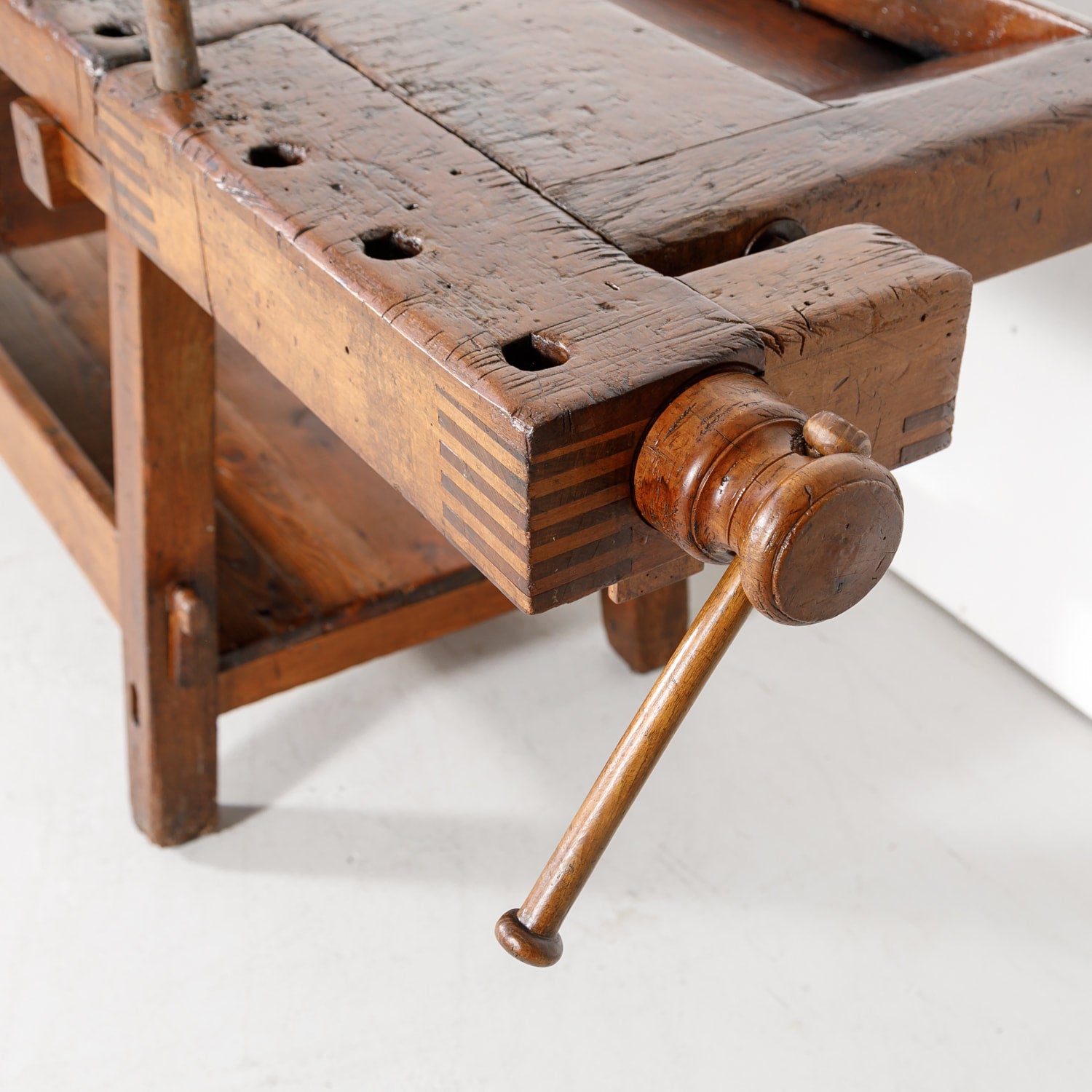19th Century French Etabli or Capenter's Workbench with Two Vises 