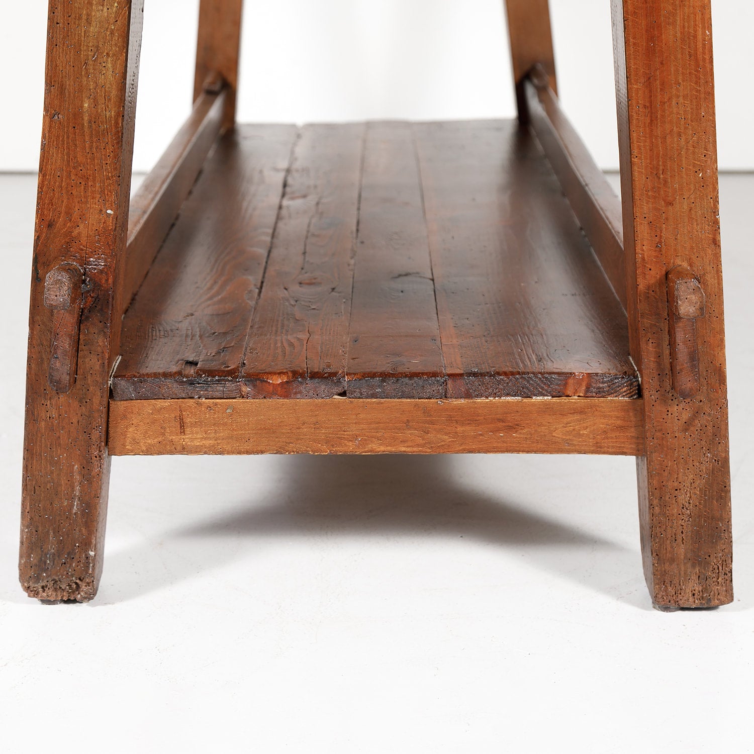 19th Century French Etabli or Capenter's Workbench with Two Vises 