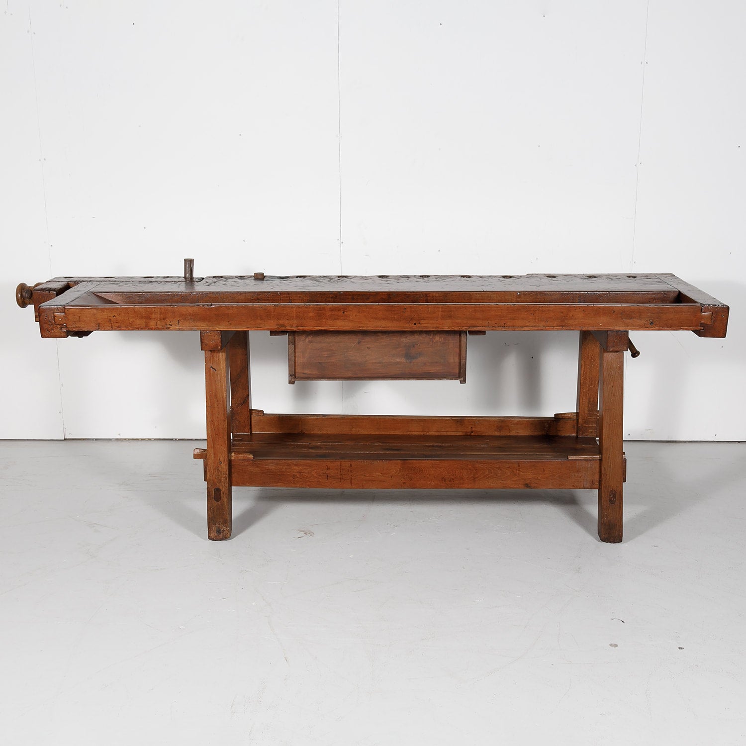 19th Century French Etabli or Capenter's Workbench with Two Vises 