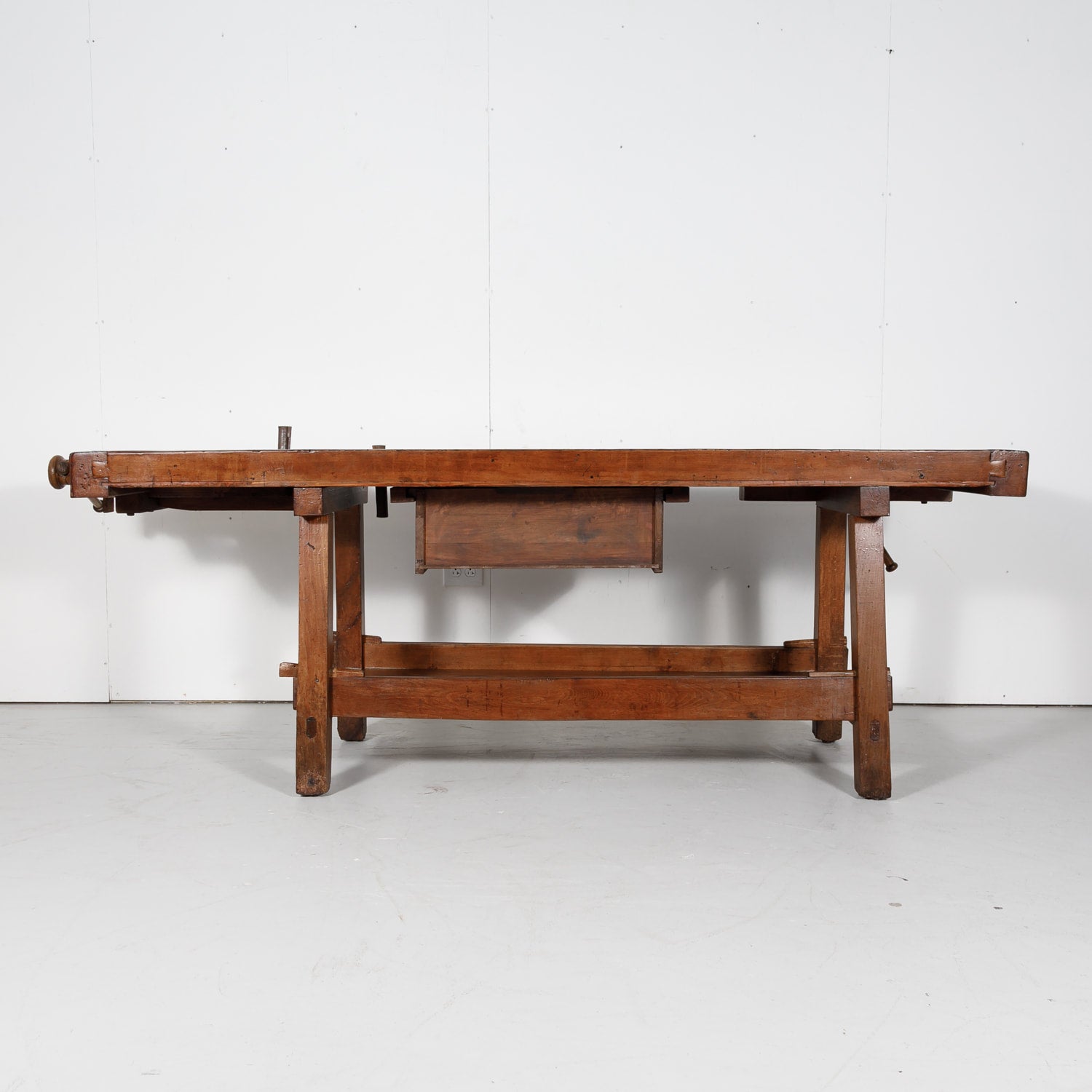 19th Century French Etabli or Capenter's Workbench with Two Vises 