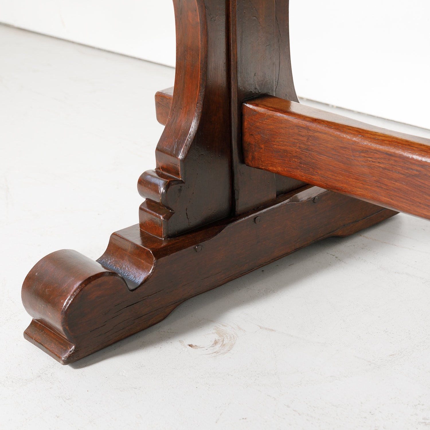 Antique French Oak Monastery Trestle Table