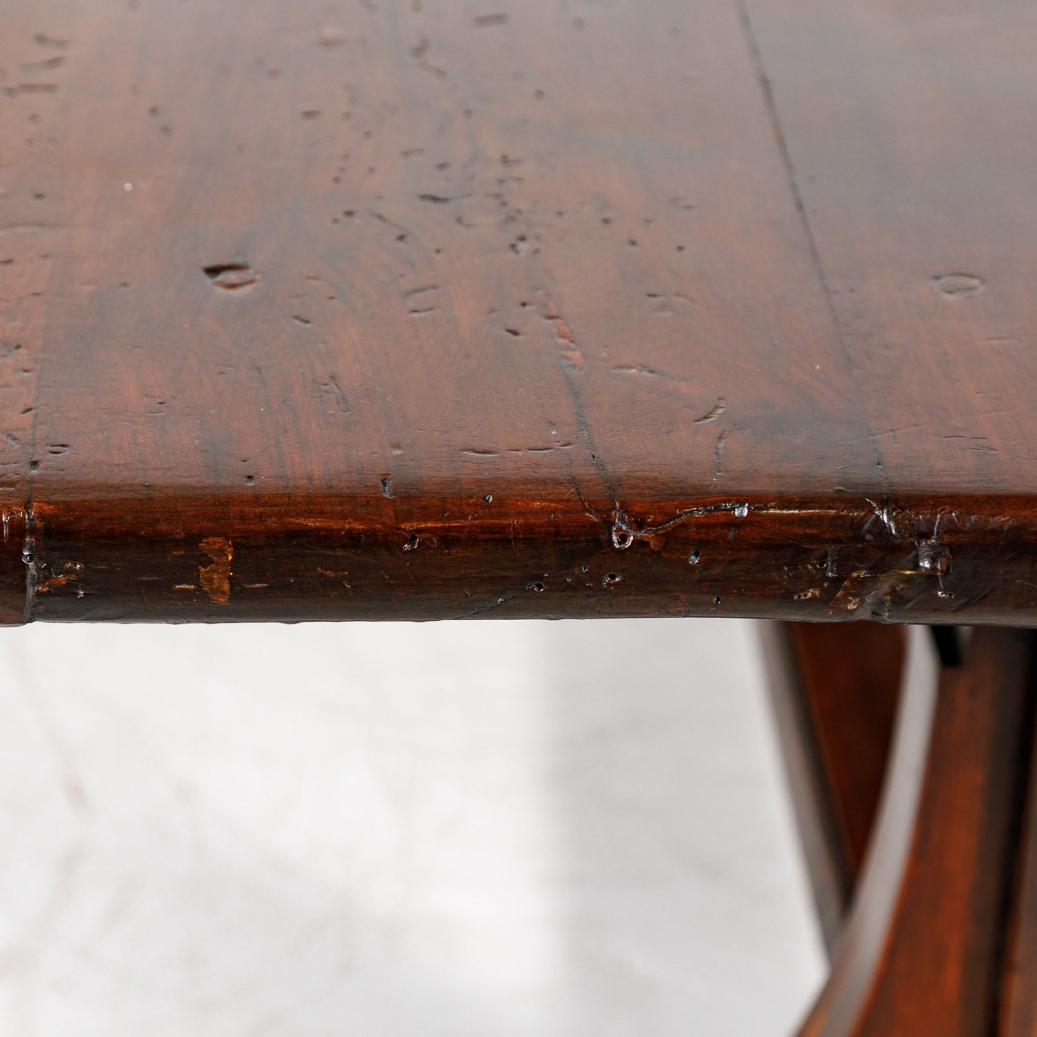 19th Century Solid Walnut French Trestle Dining Table
