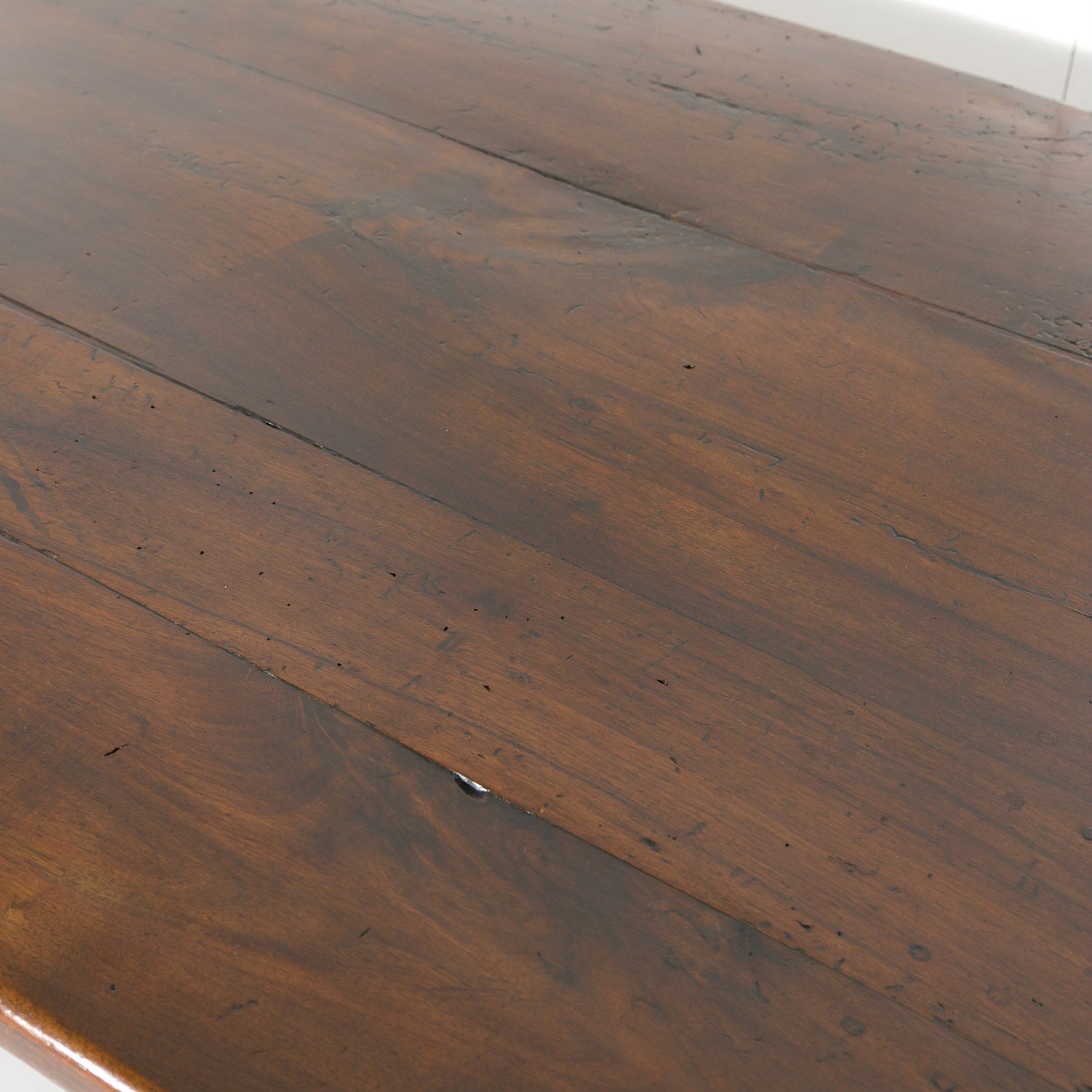 19th Century Solid Walnut French Trestle Dining Table