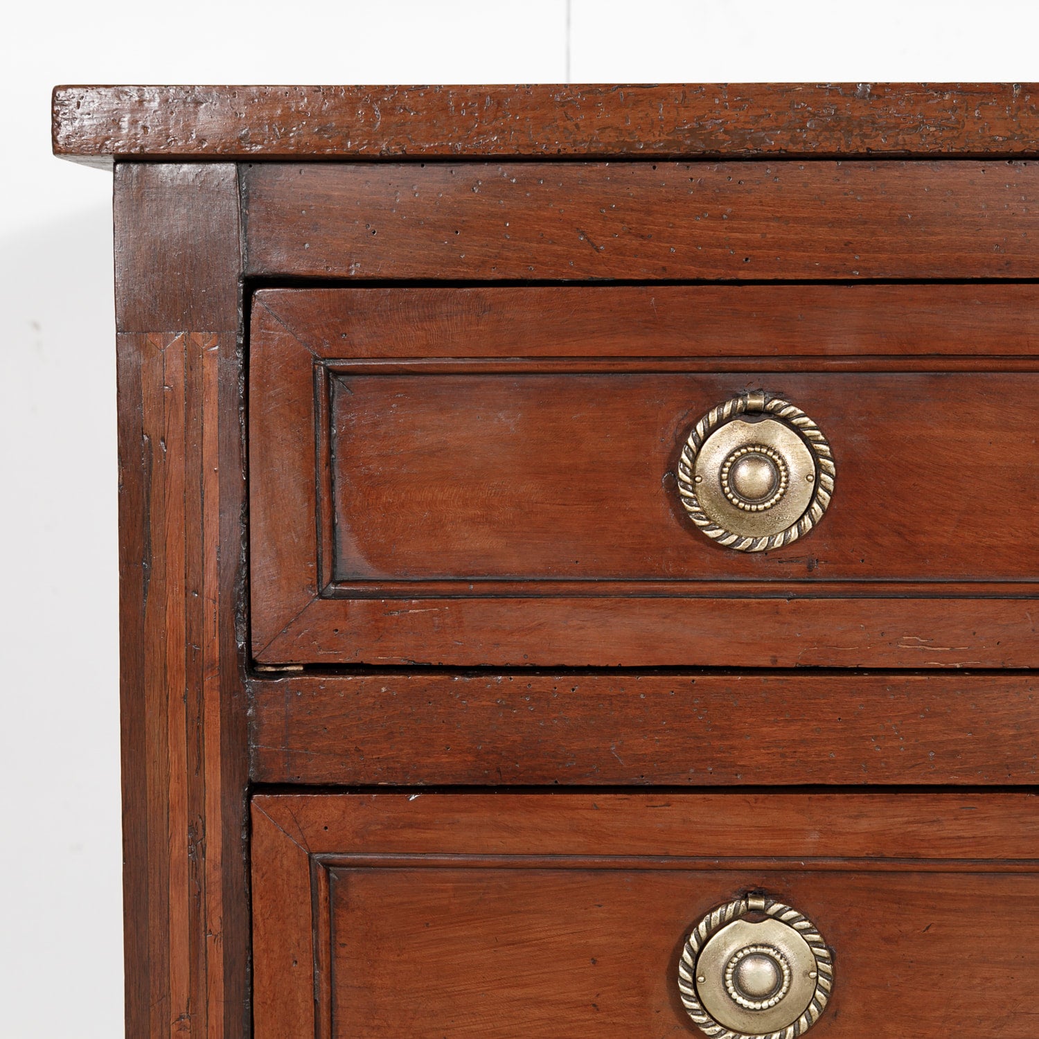 Mid-19th Century Petite French Louis XVI Style Walnut Commode with Inlay