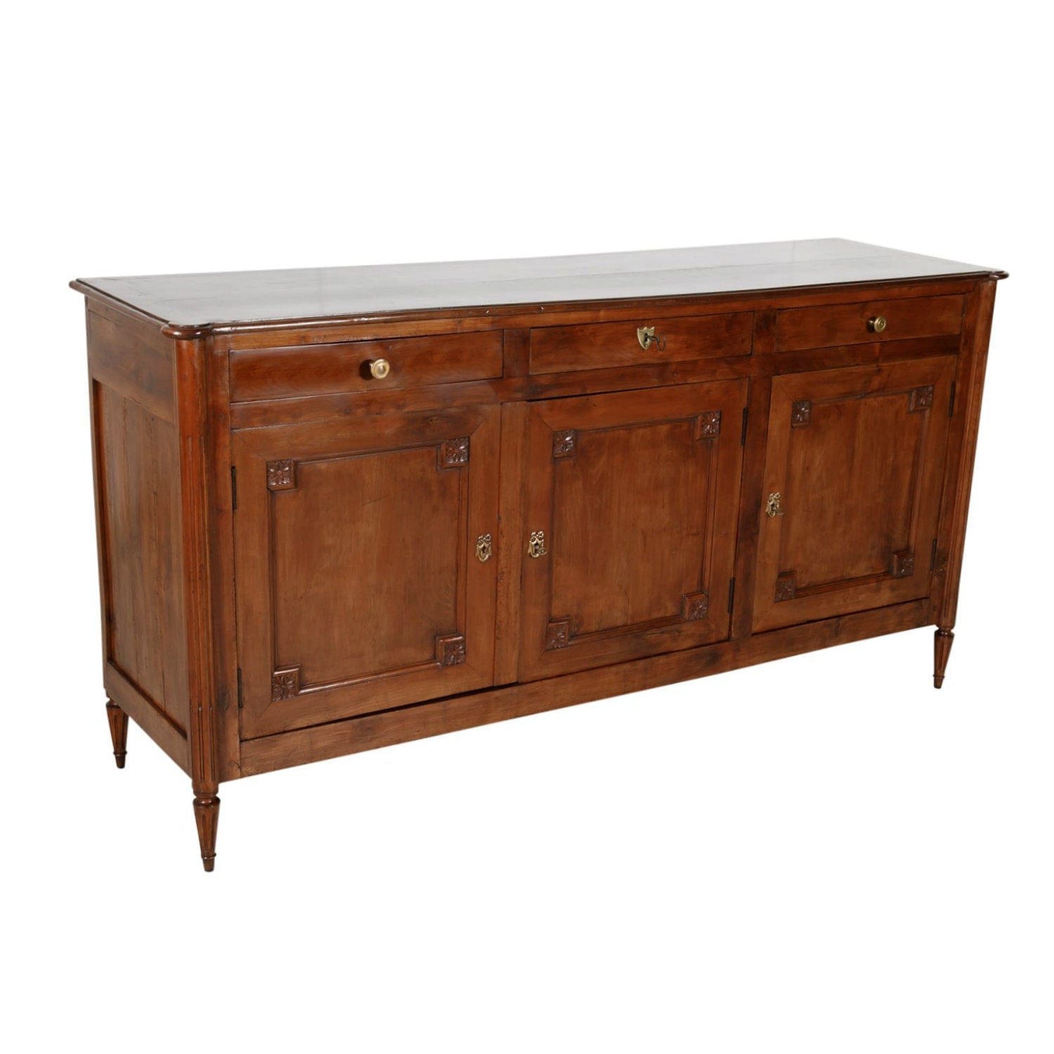 19th Century French Louis XVI Style Solid Cherry Enfilade Buffet 
