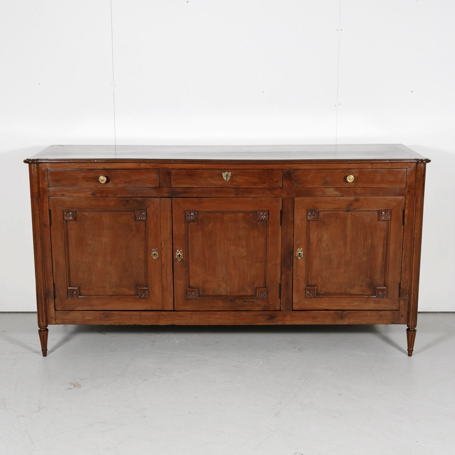 19th Century French Louis XVI Style Solid Cherry Enfilade Buffet 