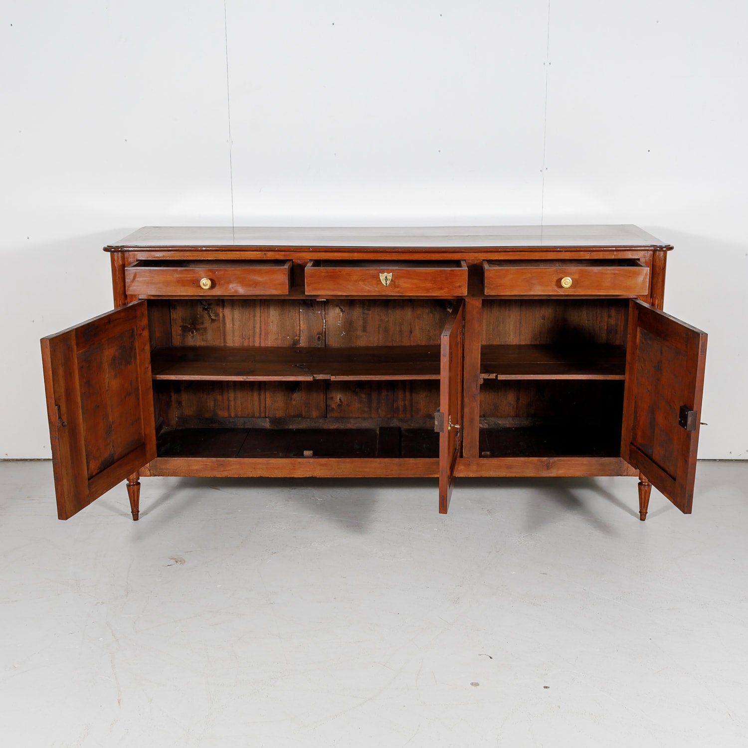 19th Century French Louis XVI Style Solid Cherry Enfilade Buffet 