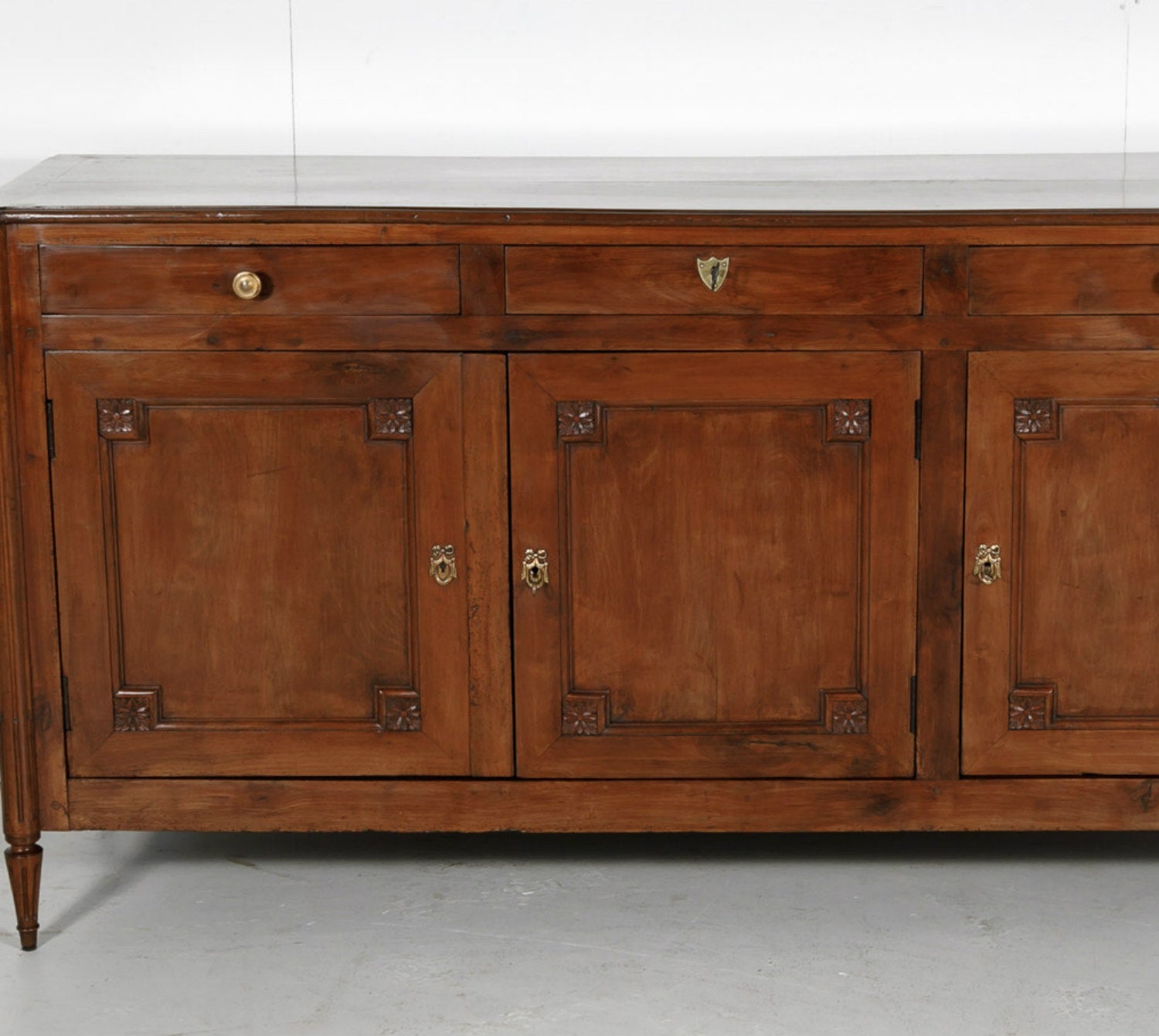 19th Century French Louis XVI Style Solid Cherry Enfilade Buffet 