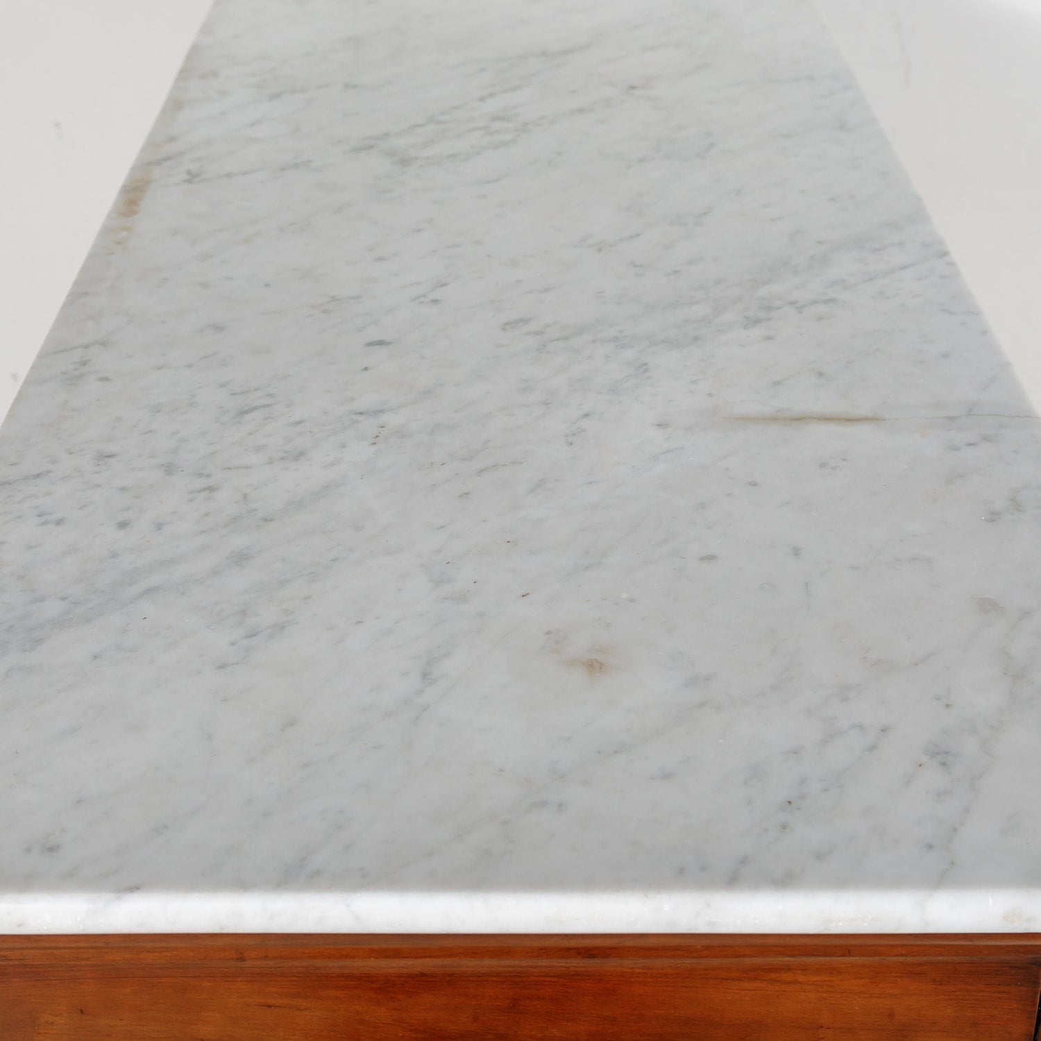 French Louis Philippe Period Walnut Commode with Bookmatch Front and Marble Top