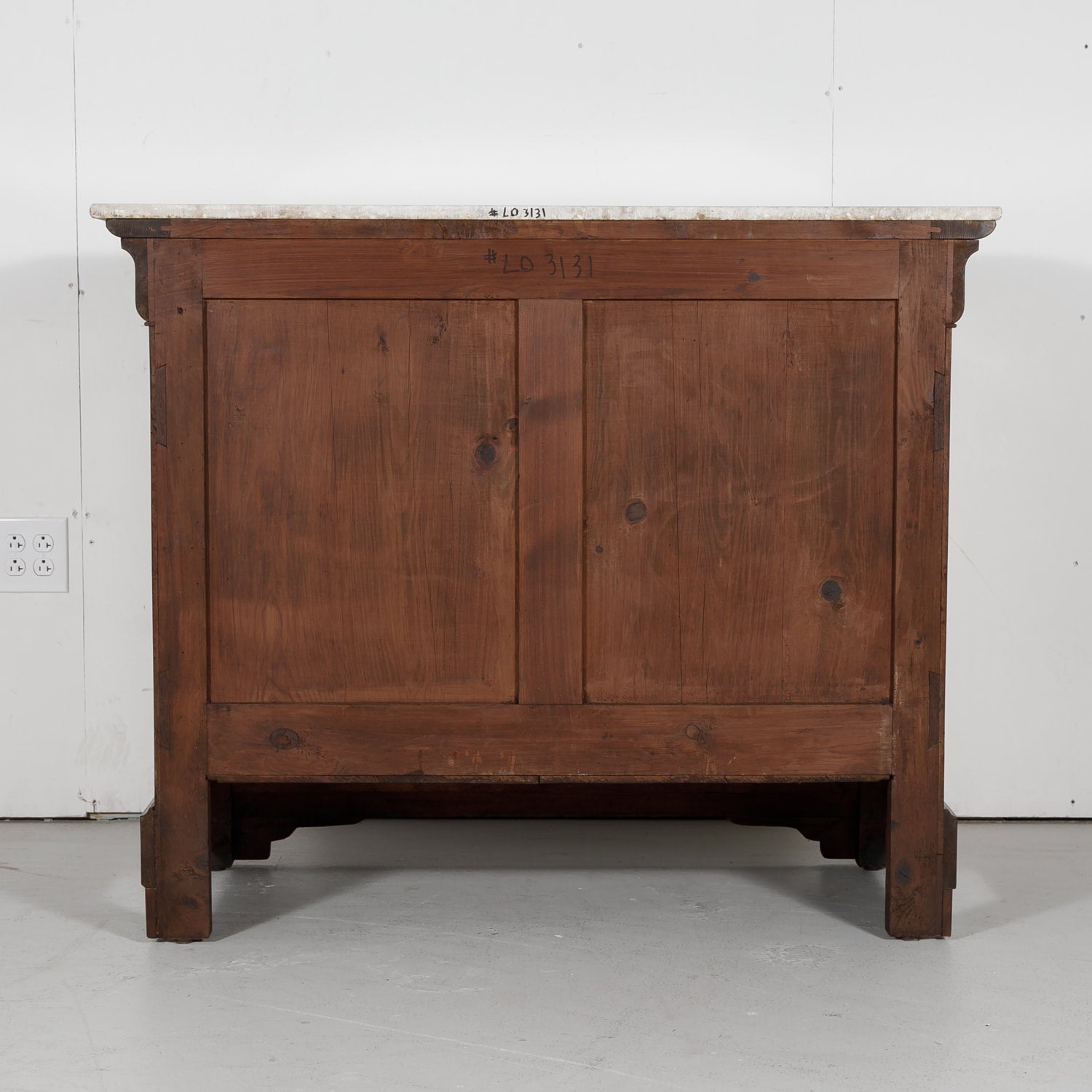 French Louis Philippe Period Walnut Commode with Bookmatch Front and Marble Top