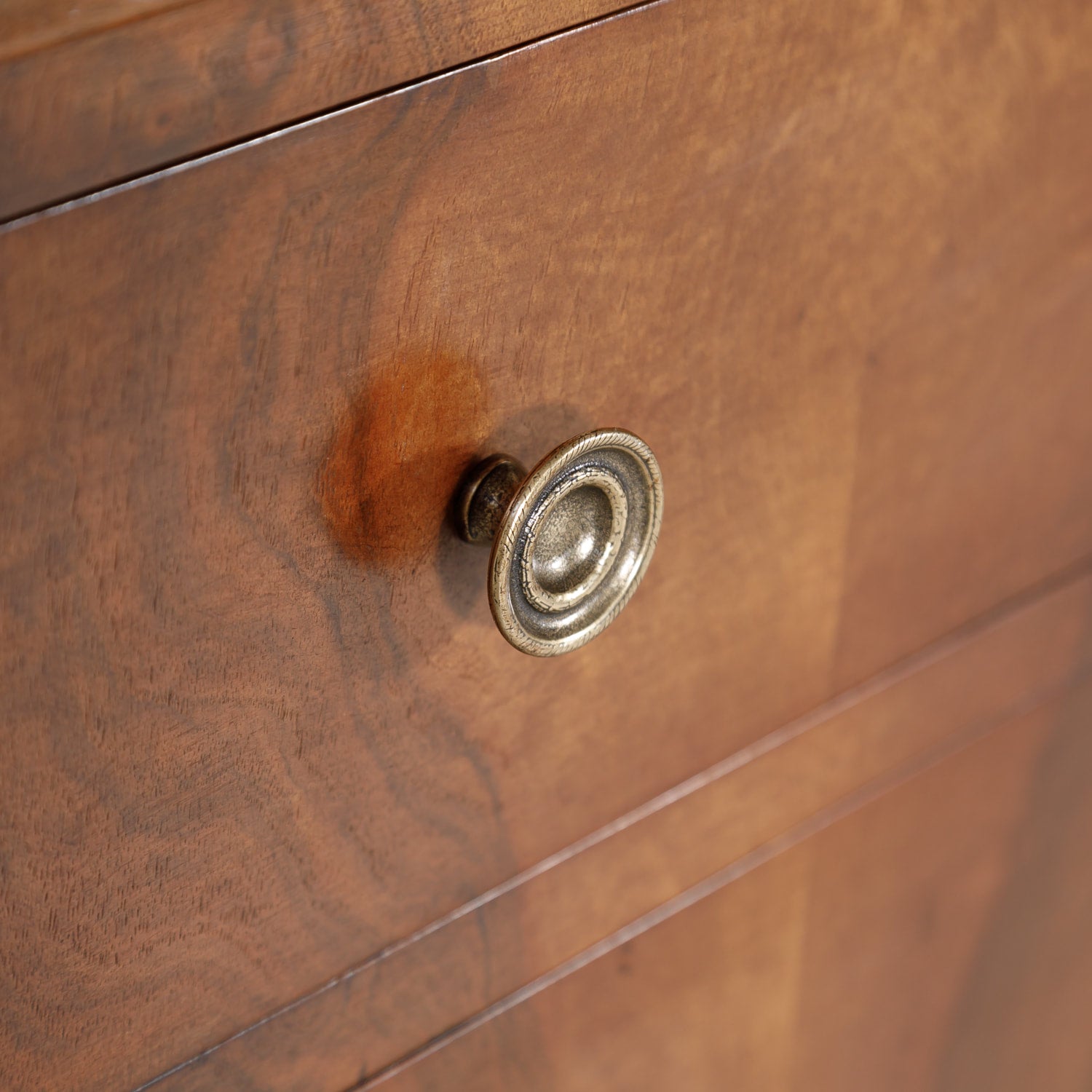 French Louis Philippe Period Walnut Commode with Bookmatch Front and Marble Top