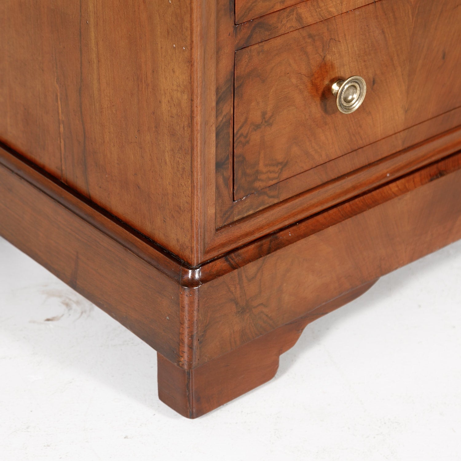 French Louis Philippe Period Walnut Commode with Bookmatch Front and Marble Top