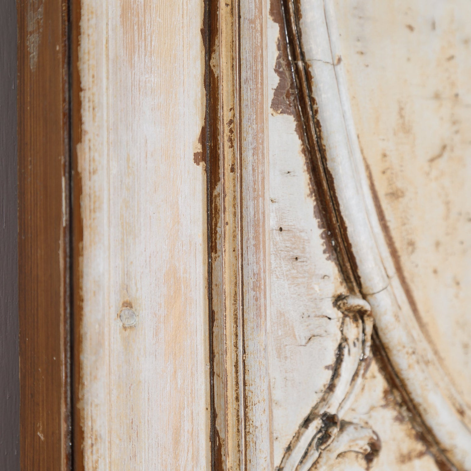 19th Century French Louis XV Style Painted Trumeau Mirror with Musical Instruments