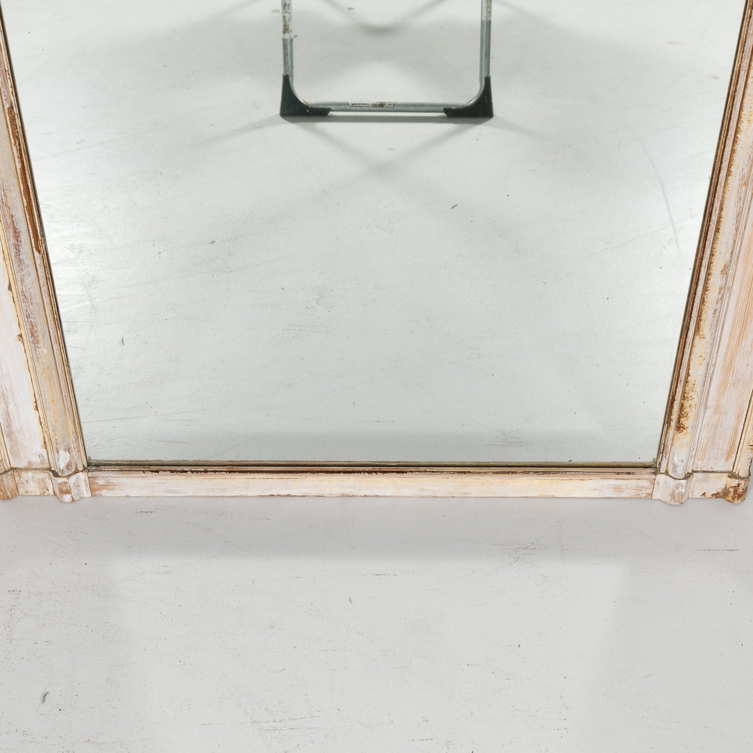 19th Century French Louis XV Style Painted Trumeau Mirror with Musical Instruments