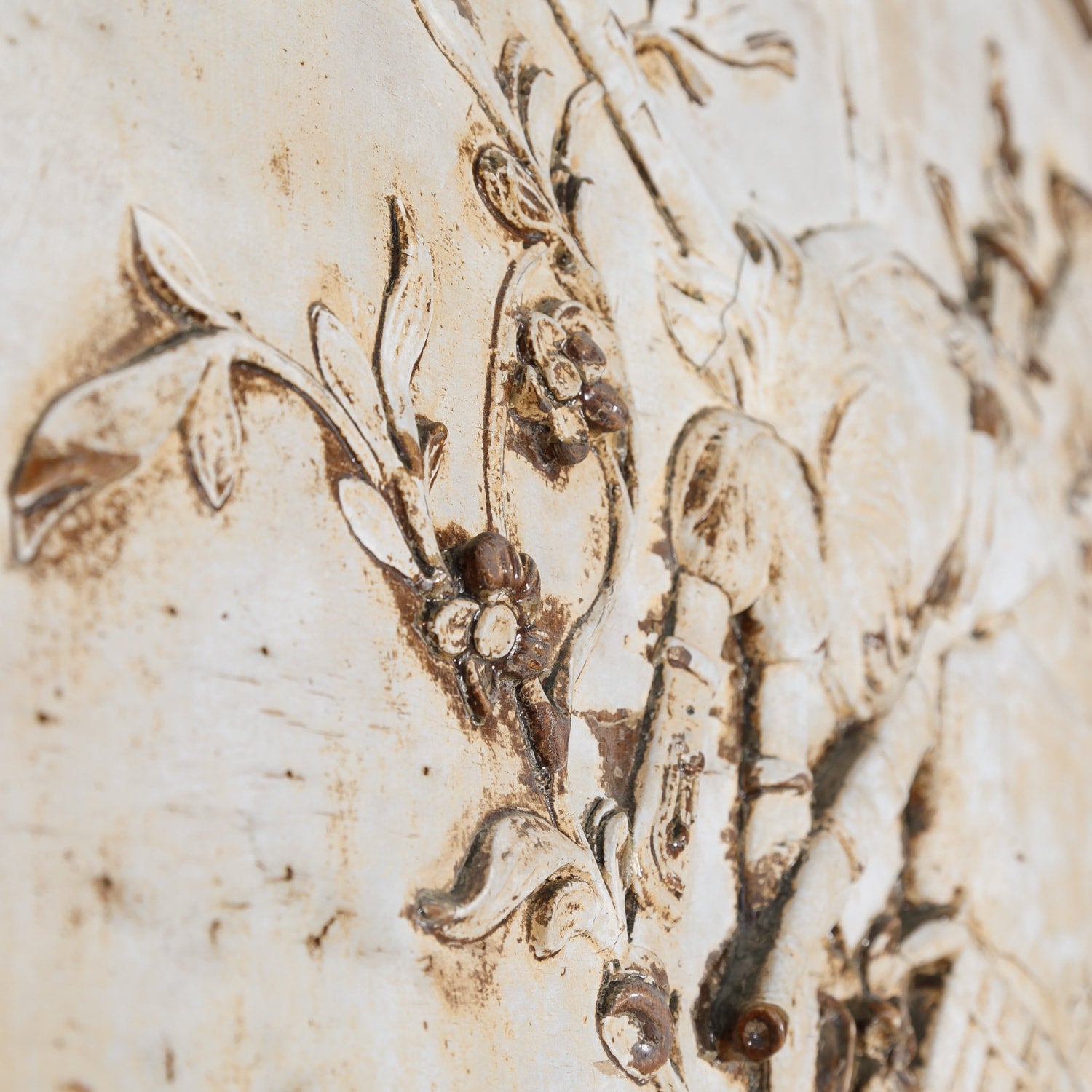 19th Century French Louis XV Style Painted Trumeau Mirror with Musical Instruments