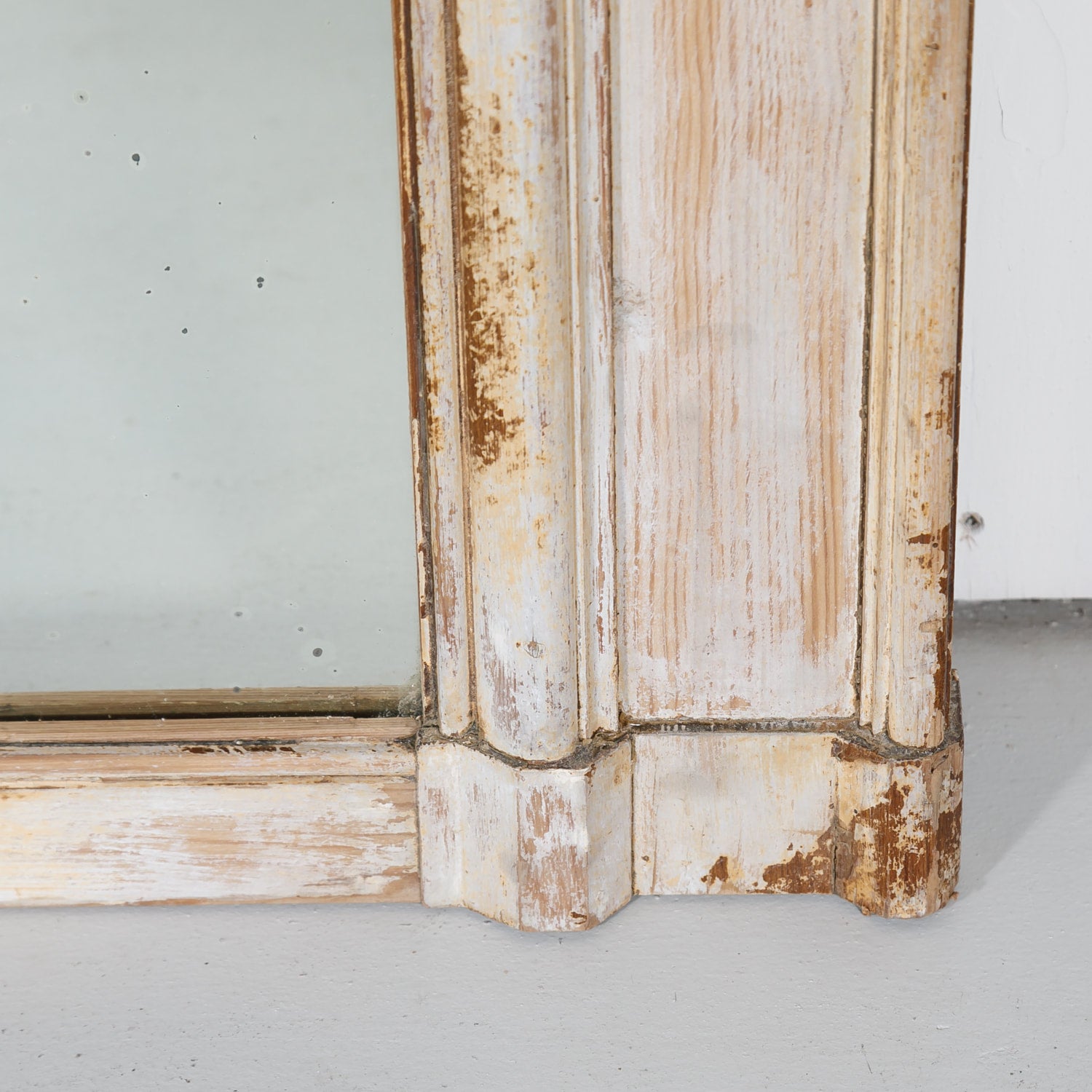 19th Century French Louis XV Style Painted Trumeau Mirror with Musical Instruments