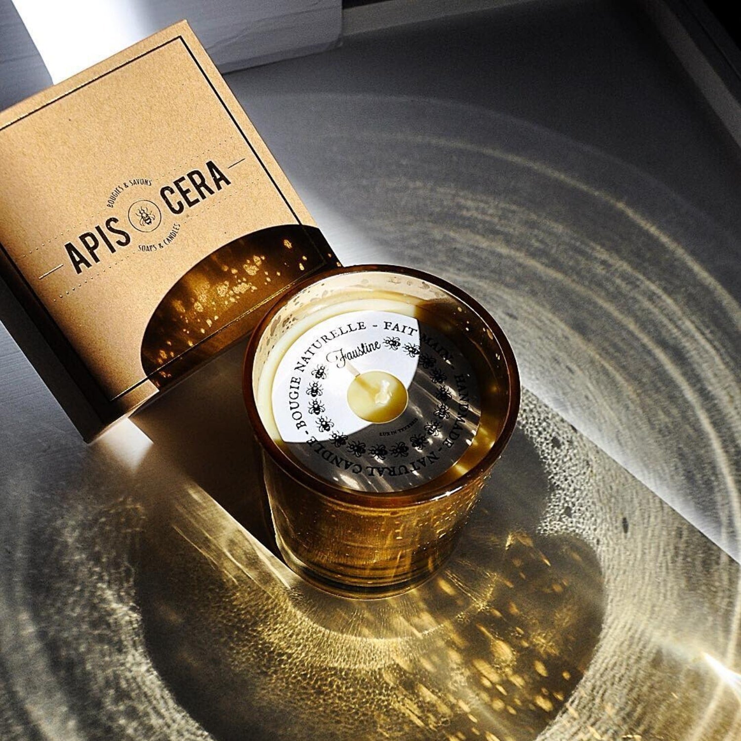 Faustine 100% Organic Amber Candle by Apis Cera