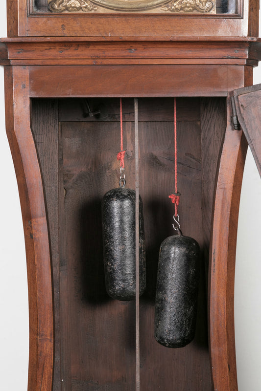 18th Century French Louis XV Period 8-Day Comtoise Walnut Clock 