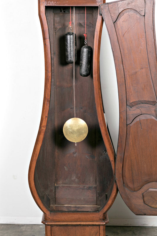 18th Century French Louis XV Period 8-Day Comtoise Walnut Clock 