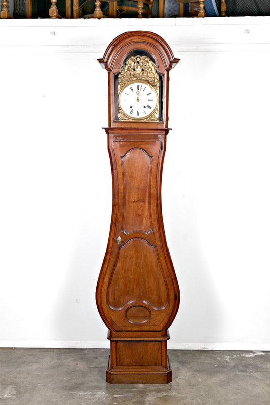 18th Century French Louis XV Period 8-Day Comtoise Walnut Clock 