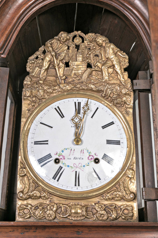 18th Century French Louis XV Period 8-Day Comtoise Walnut Clock 