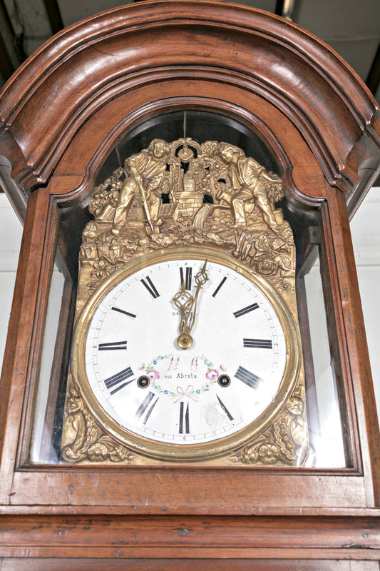 18th Century French Louis XV Period 8-Day Comtoise Walnut Clock 