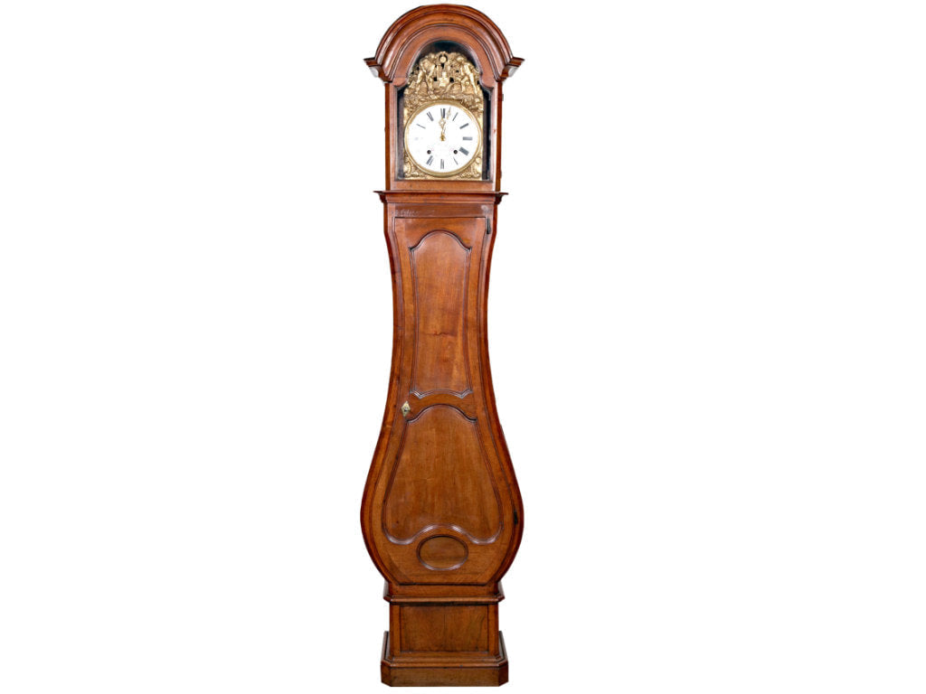 18th Century French Louis XV Period 8-Day Comtoise Walnut Clock 
