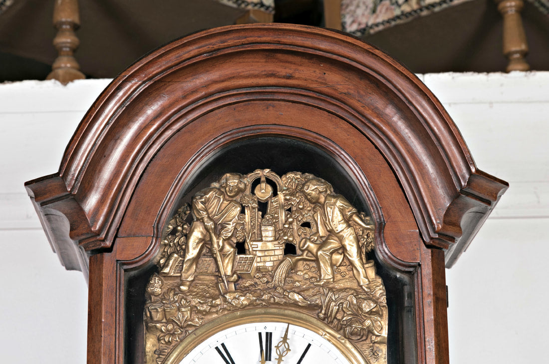 18th Century French Louis XV Period 8-Day Comtoise Walnut Clock 